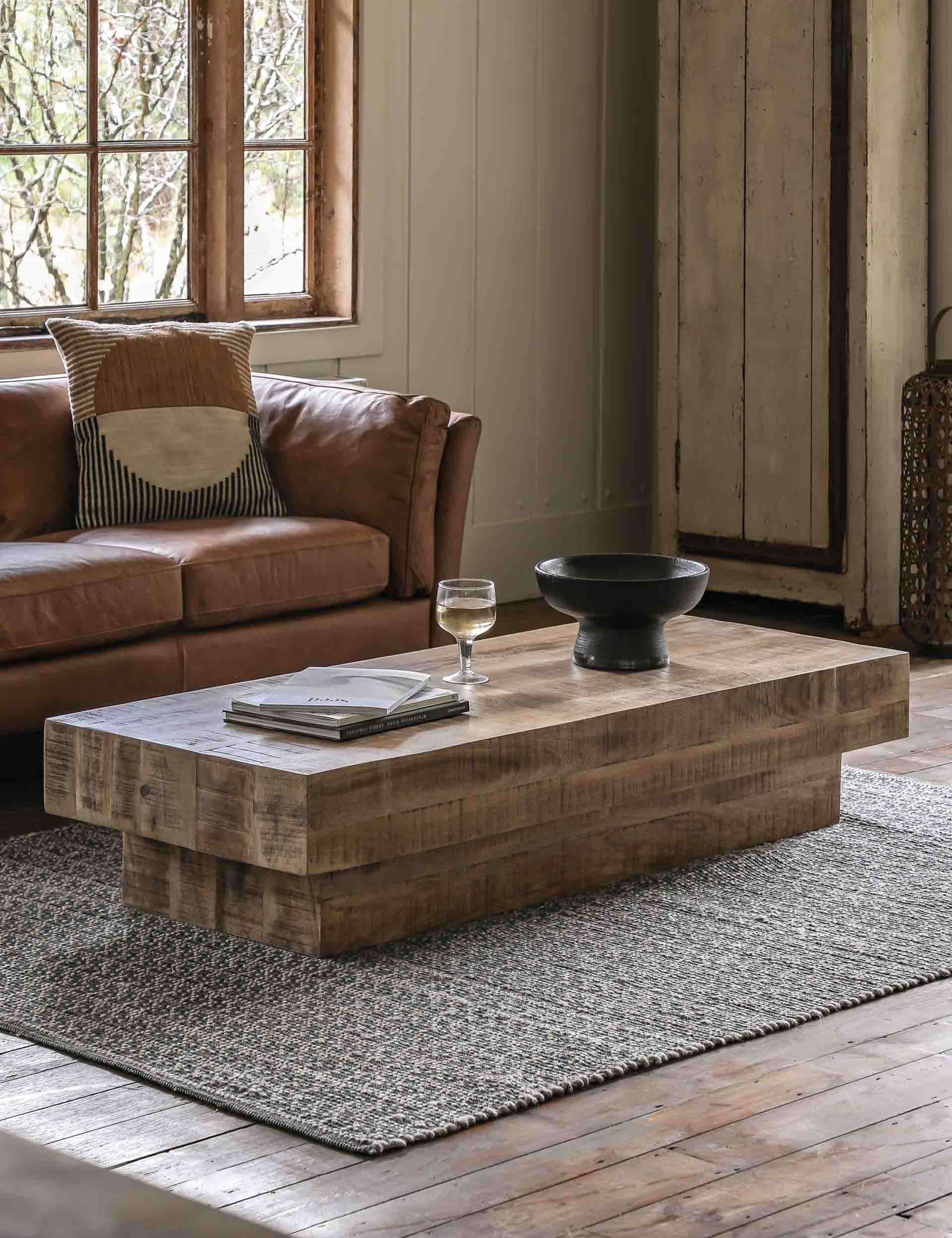 Iowa Mango Wood Rectangular Coffee Table