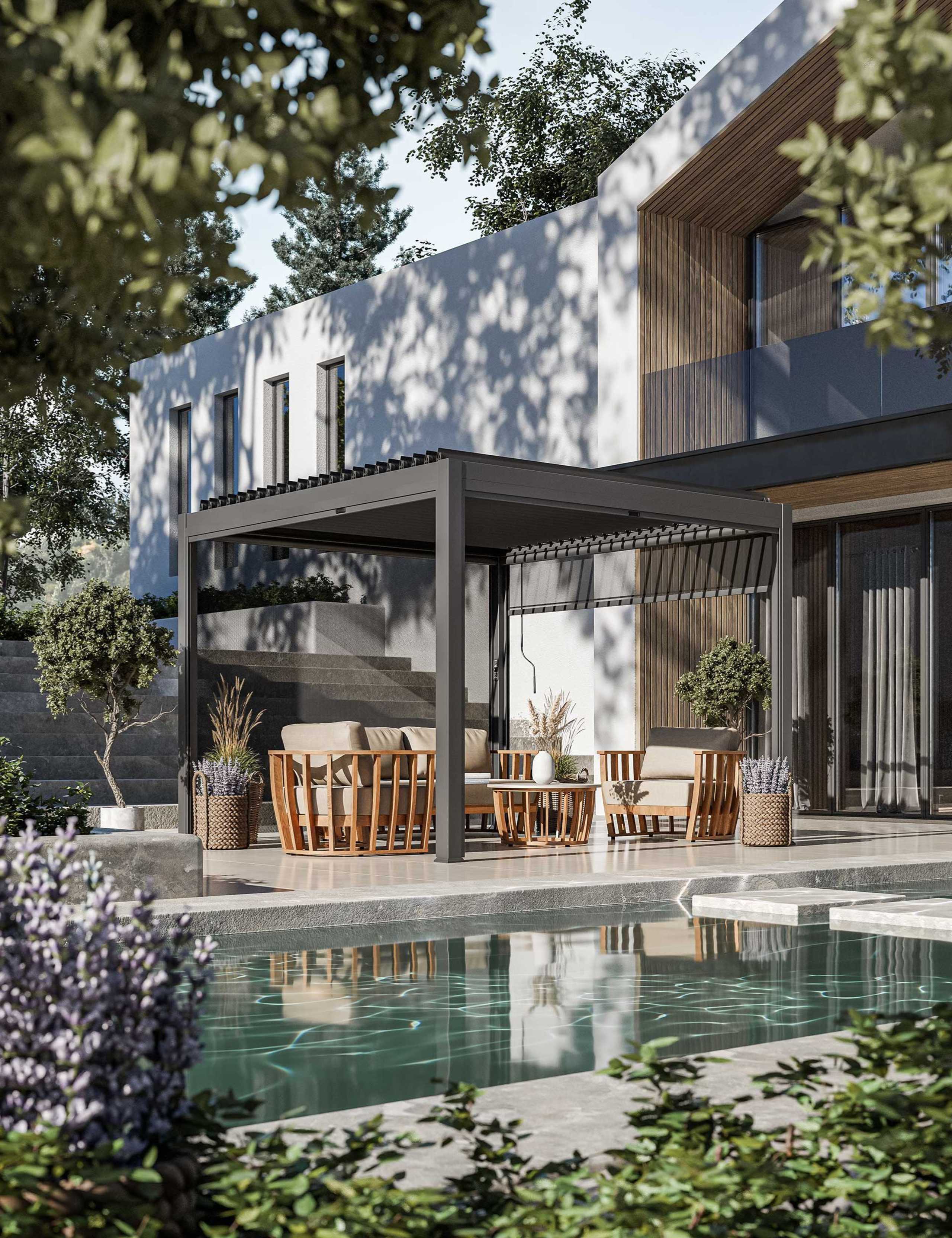 Luxe Aluminium Louvred Pergola 3M x 3M