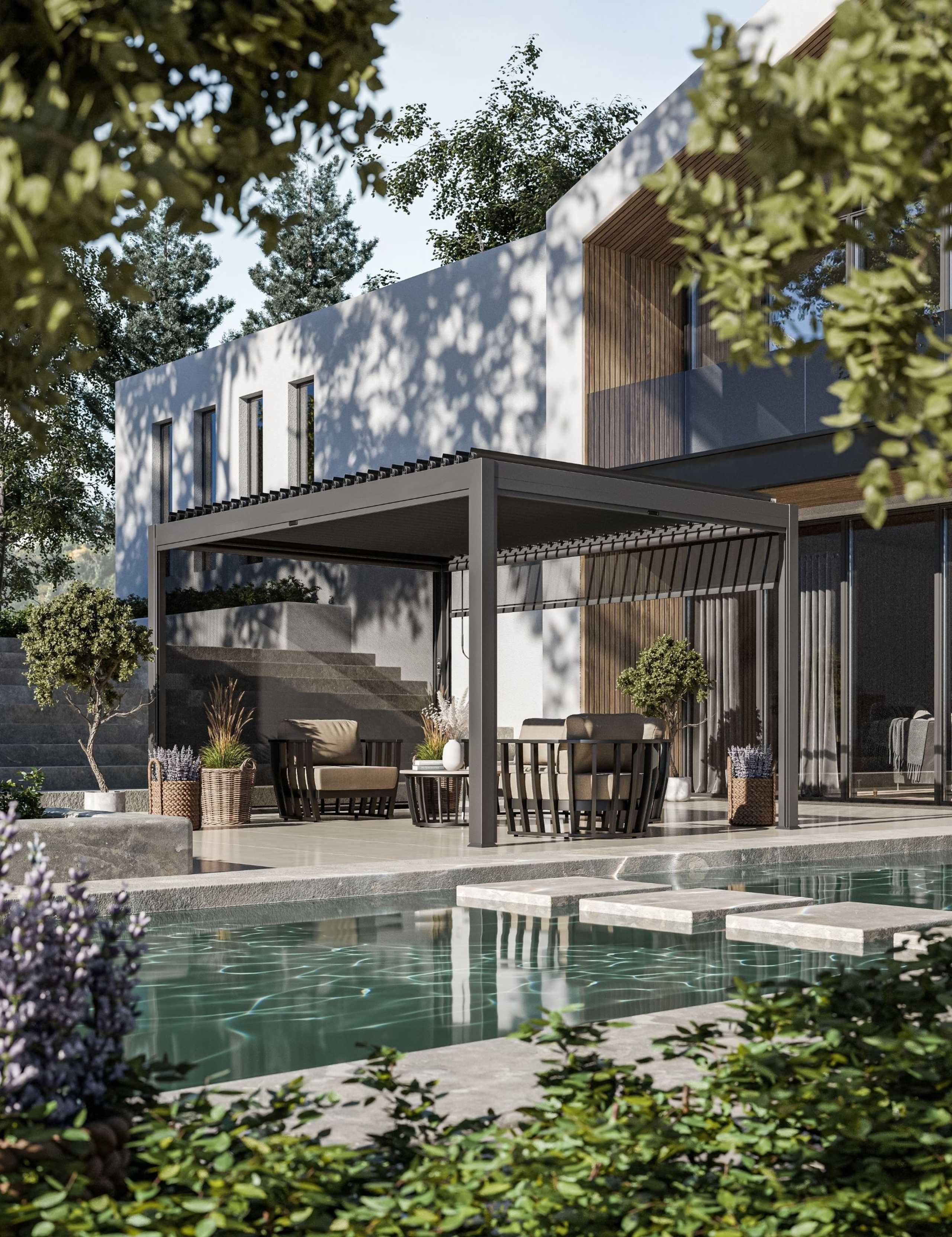 Luxe Aluminium Louvred Pergola 4M x 3M