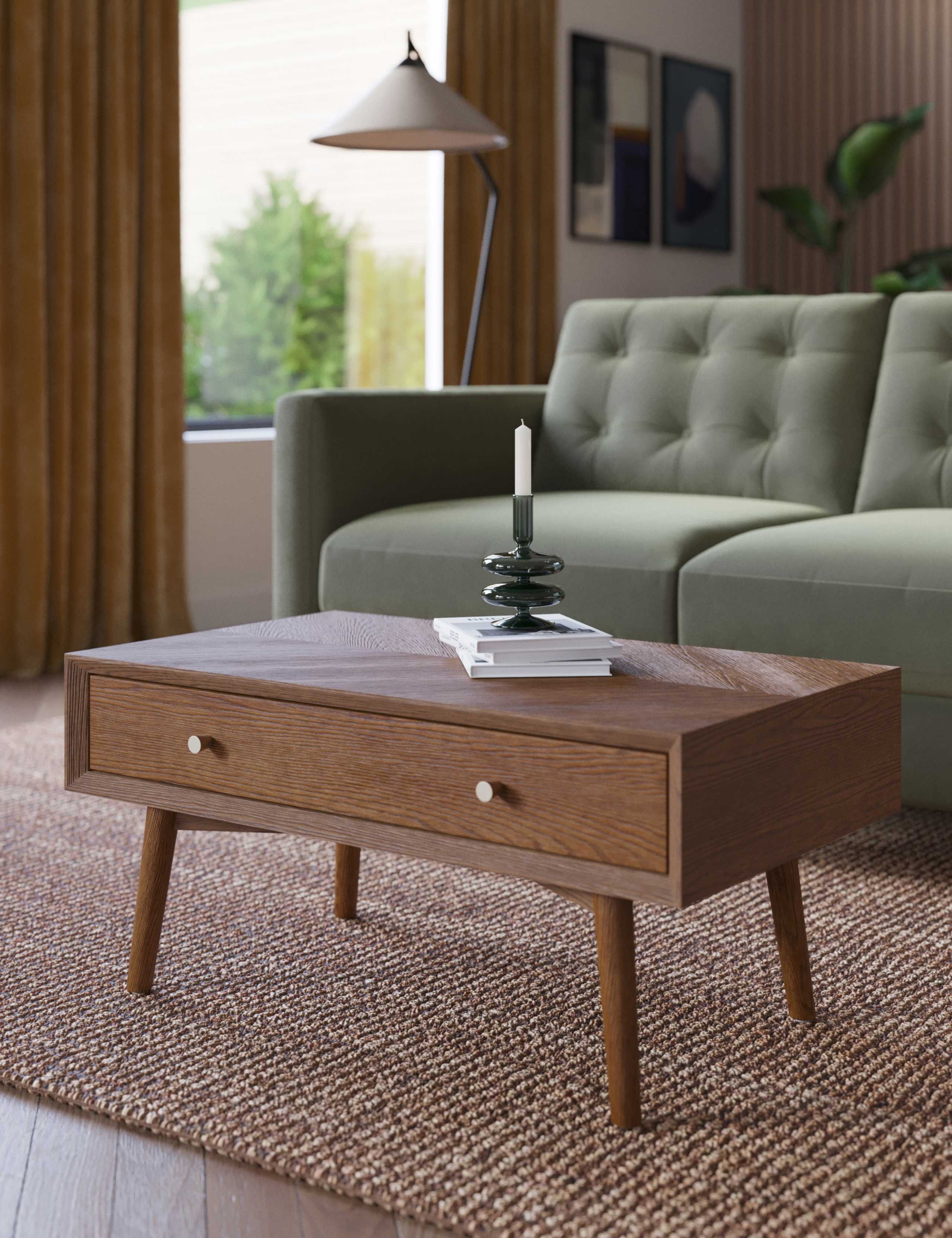 Monroe Wood Rectangular Coffee Table