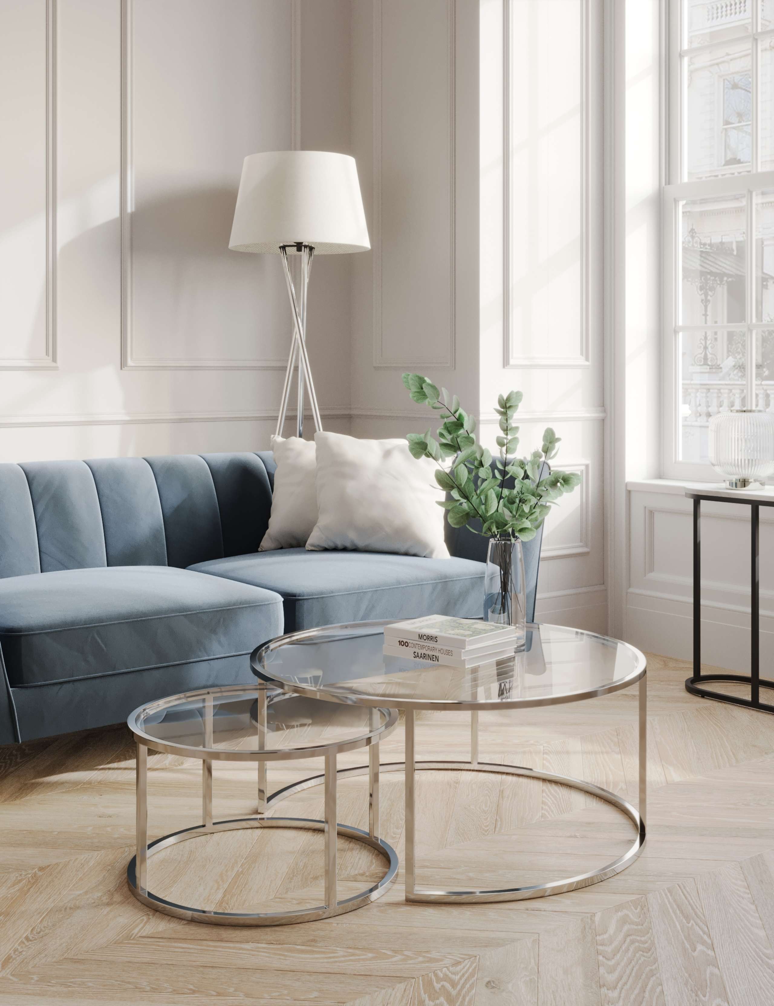 Milan Metal & Glass Nest of Tables