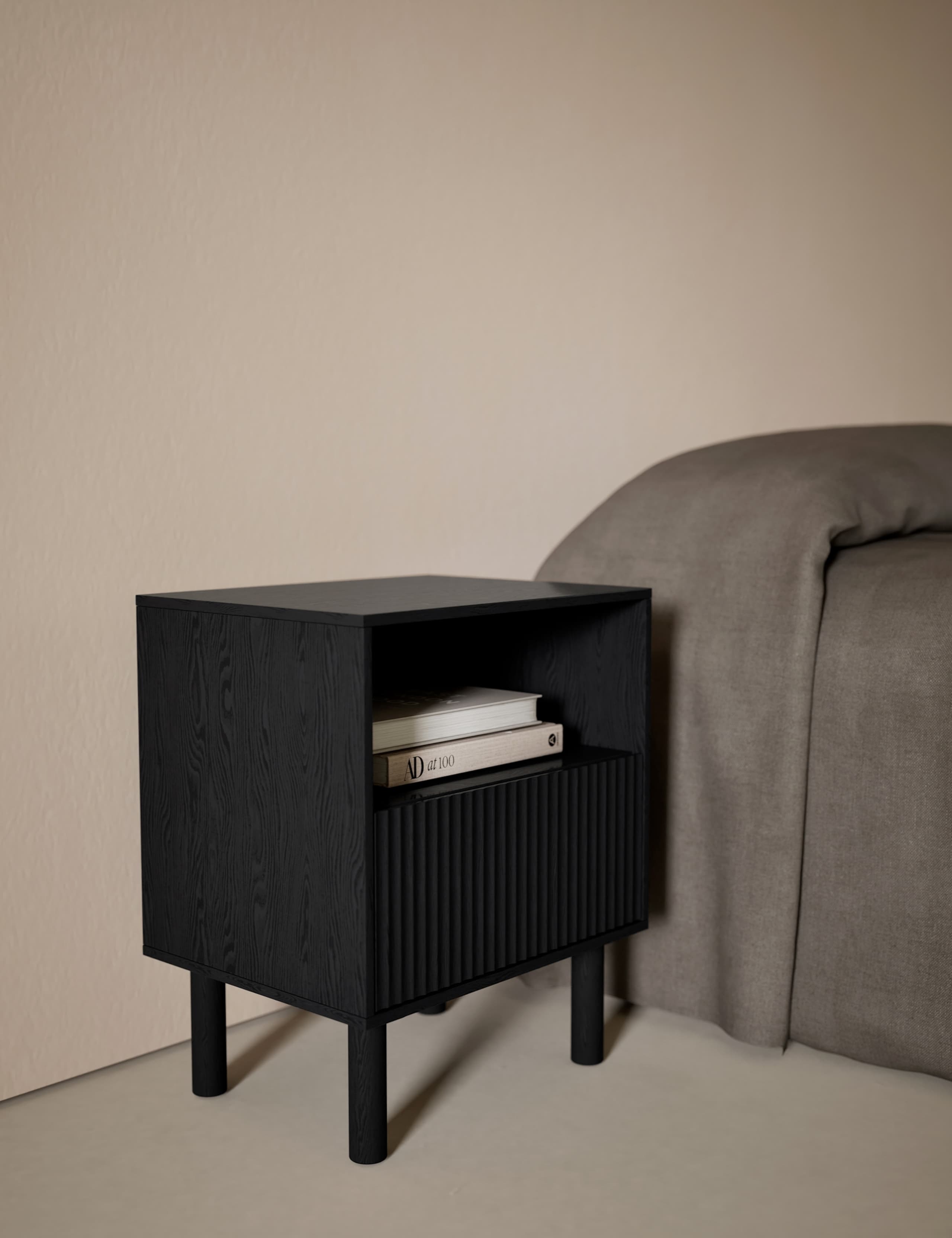 Fluted Bedside Table
