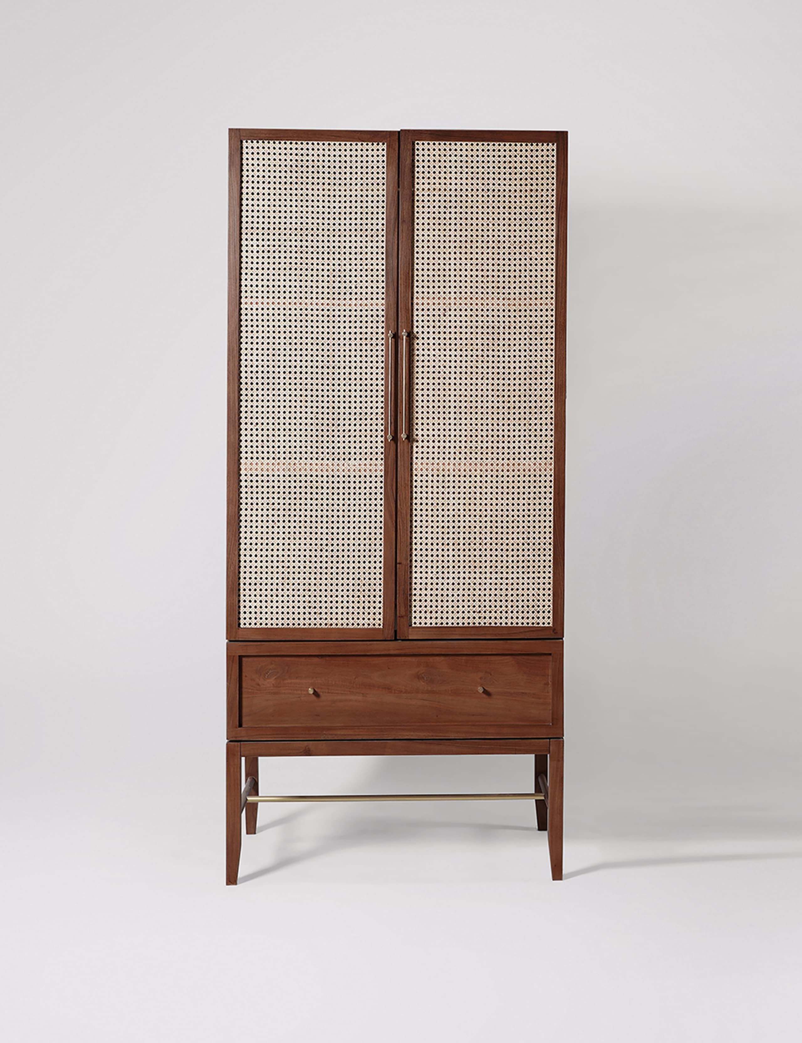 Raphia Acacia Wood 1 Drawer Wardrobe