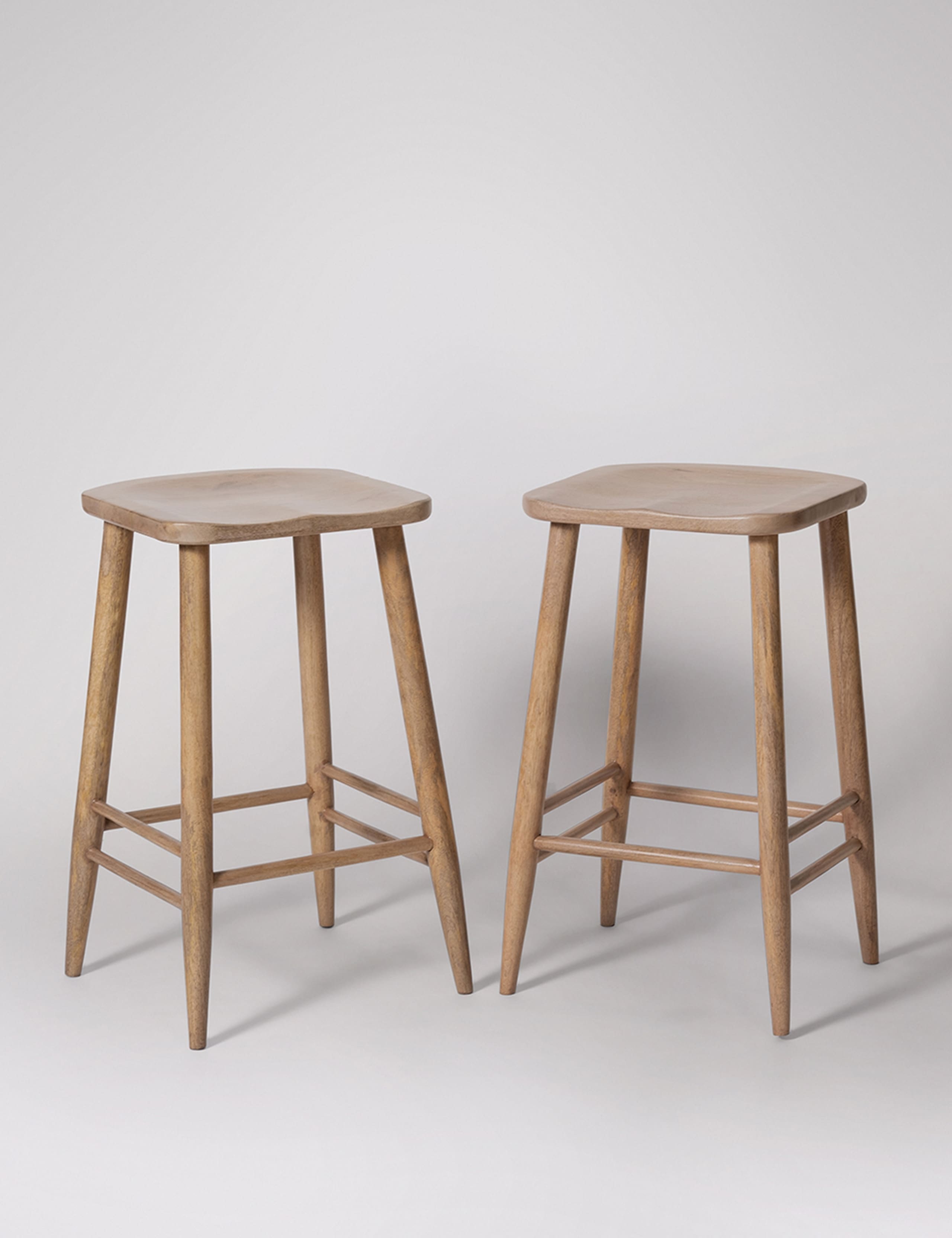 Set of 2 Southwark Mango Wood Barstools