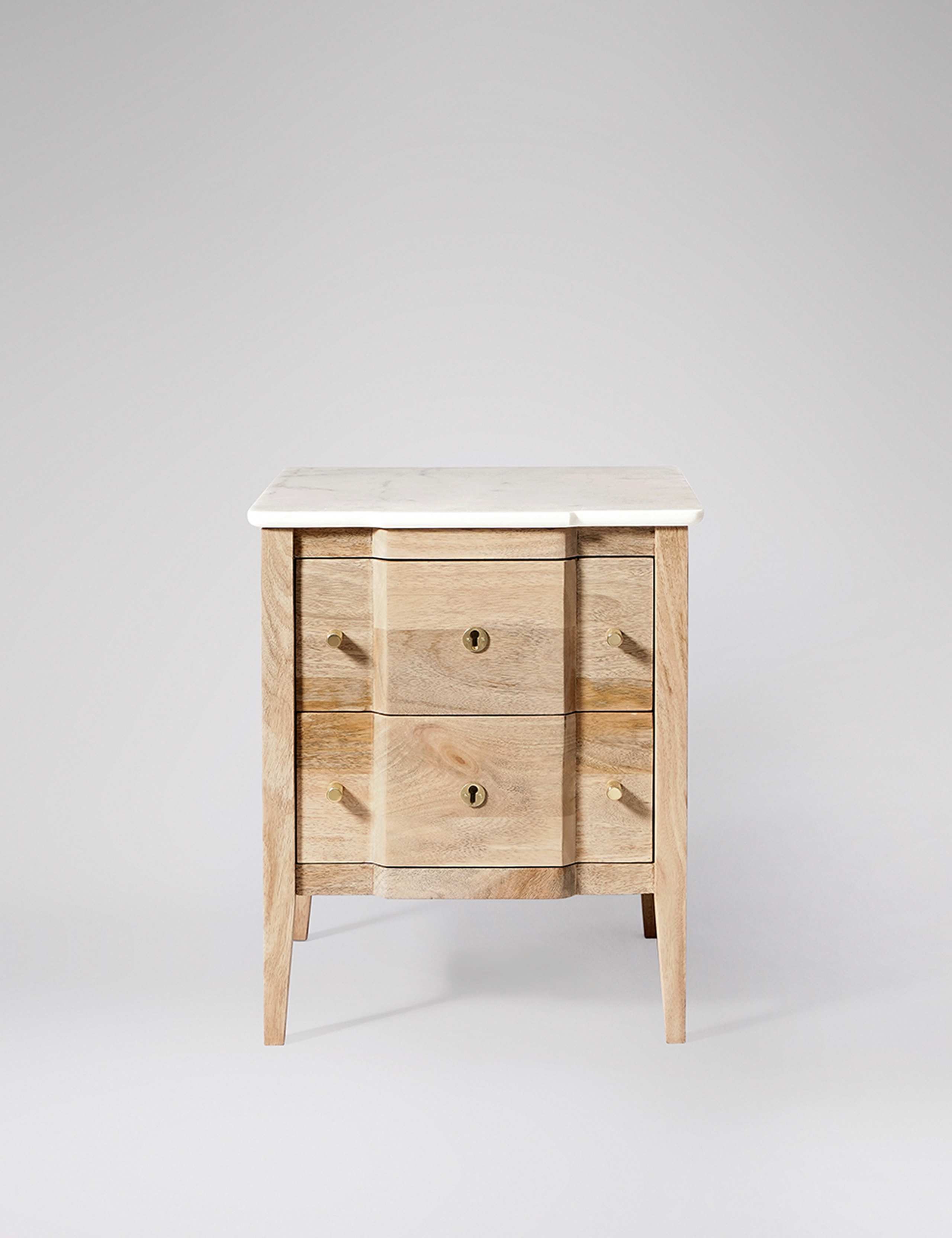 Duval Mango Wood 2 Drawer Bedside Table