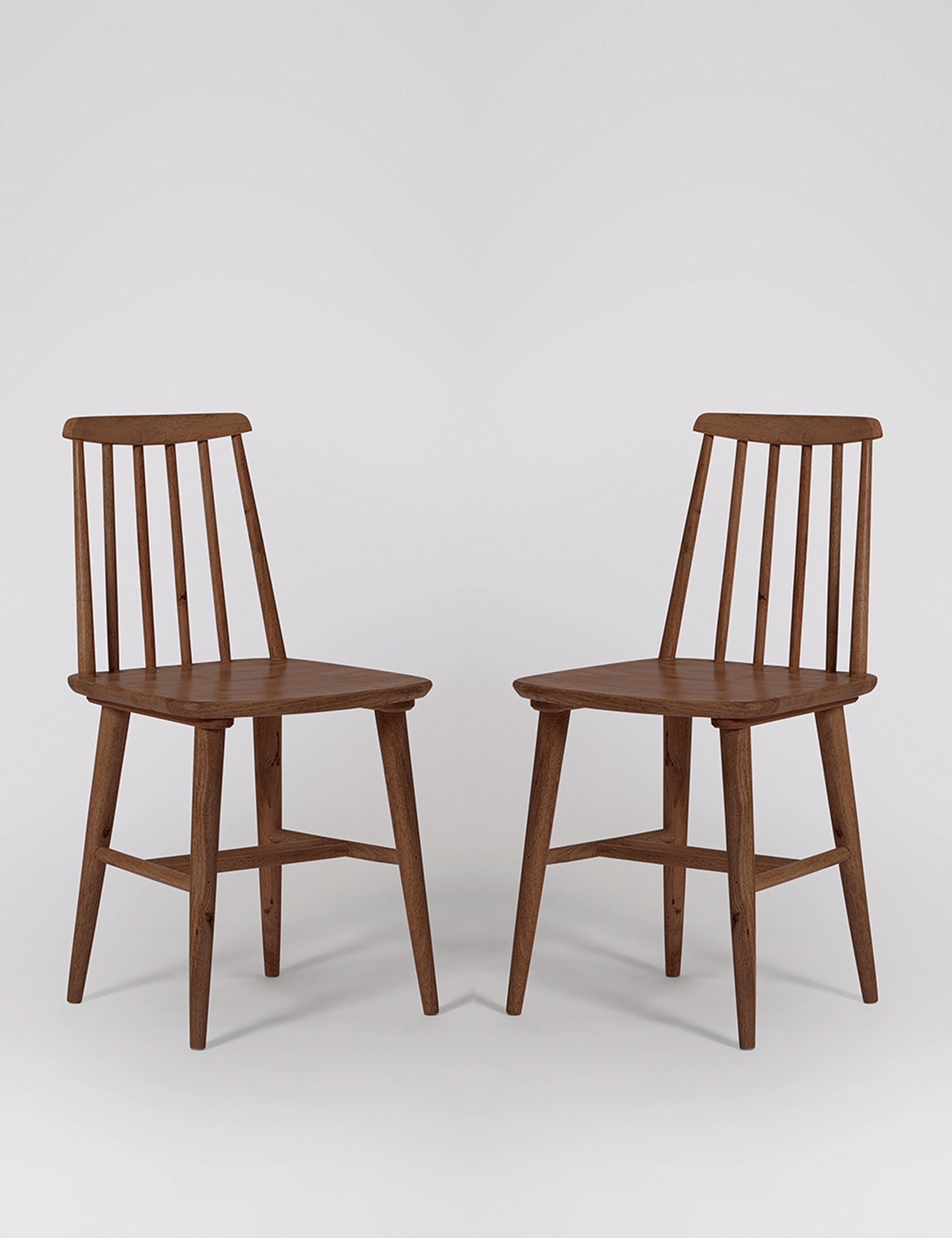 Set of 2 Ollie Acacia Wood Dining Chairs
