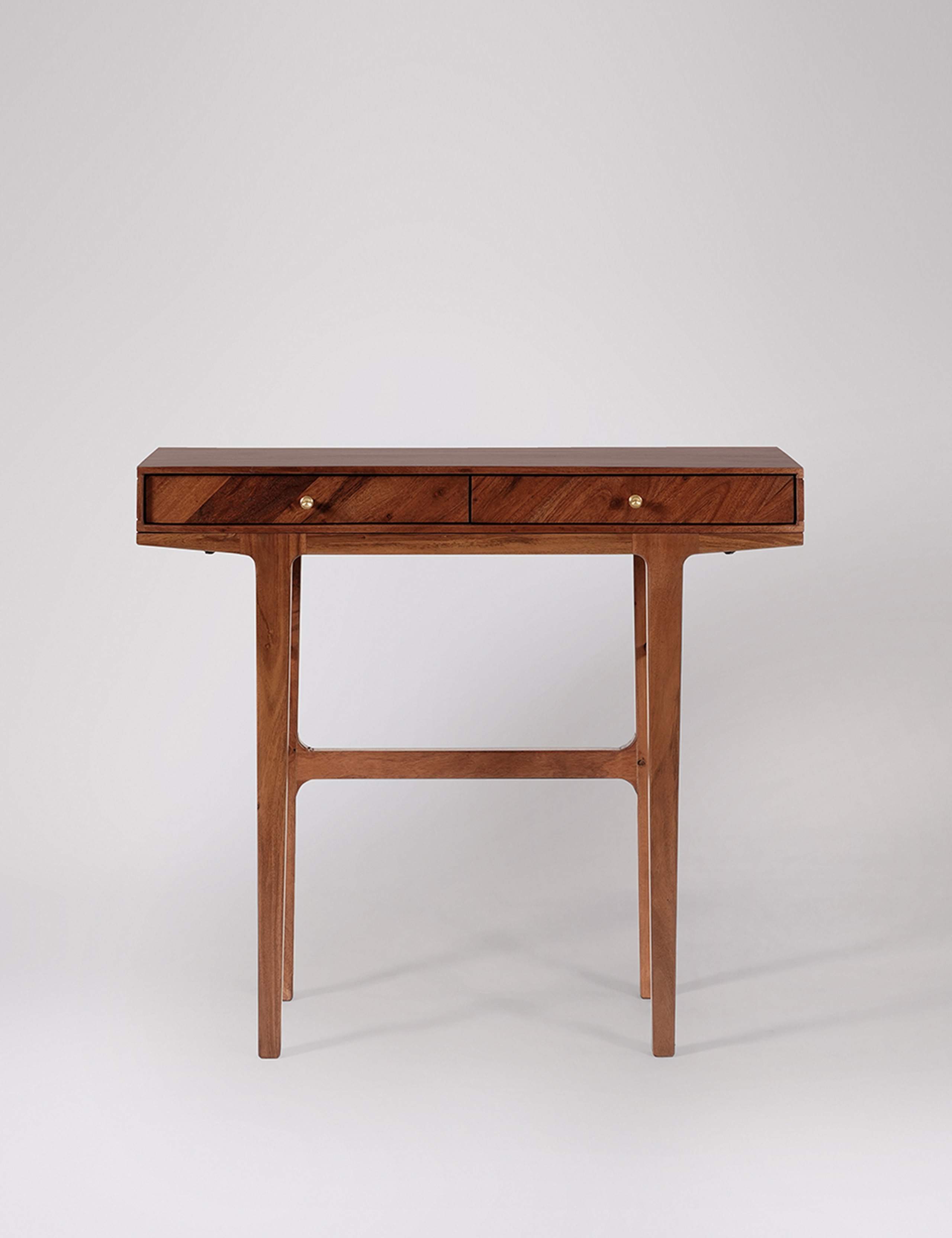 Noah Acacia Wood 2 Drawer Console Table
