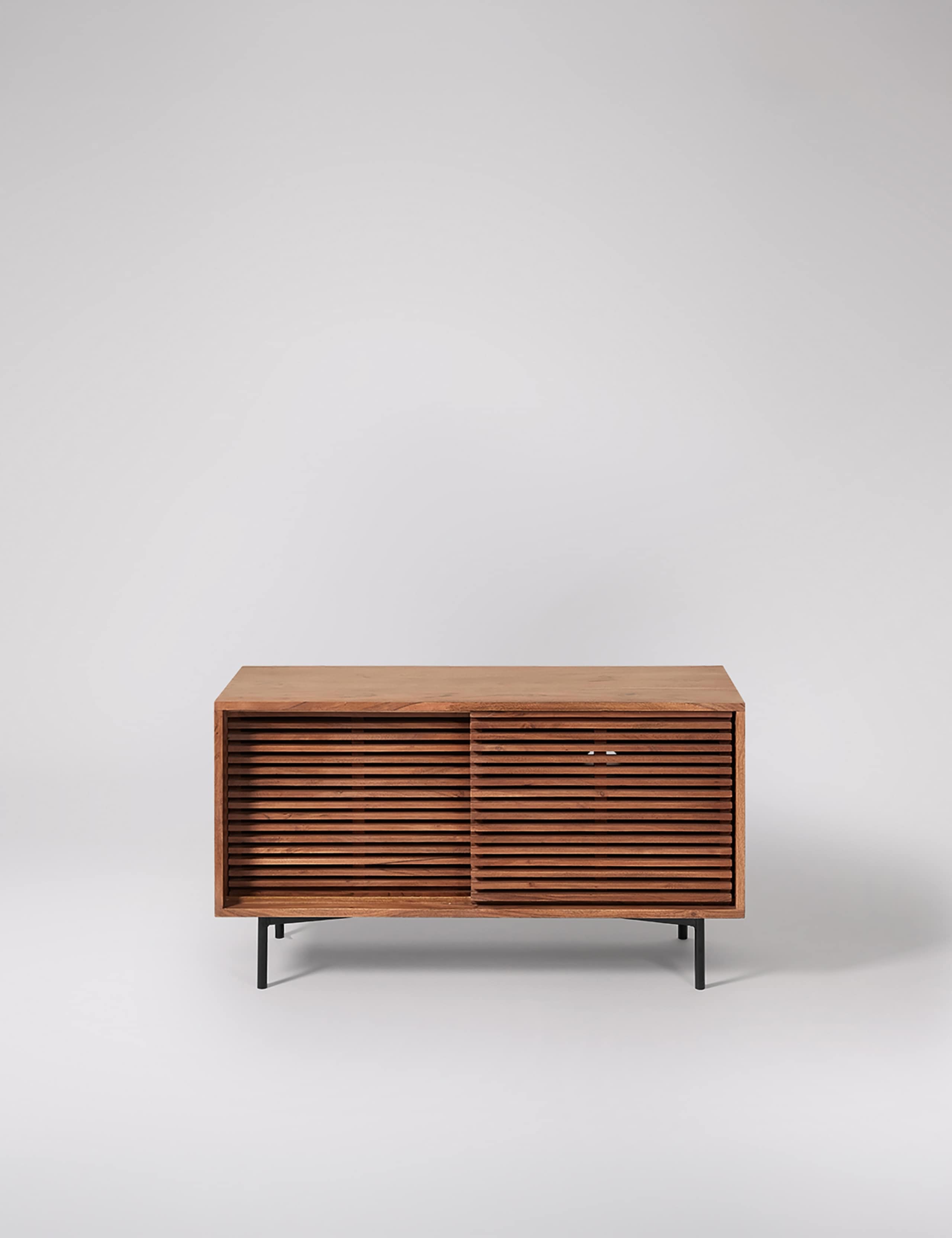 Weaving Acacia Wood 2 Door TV Unit