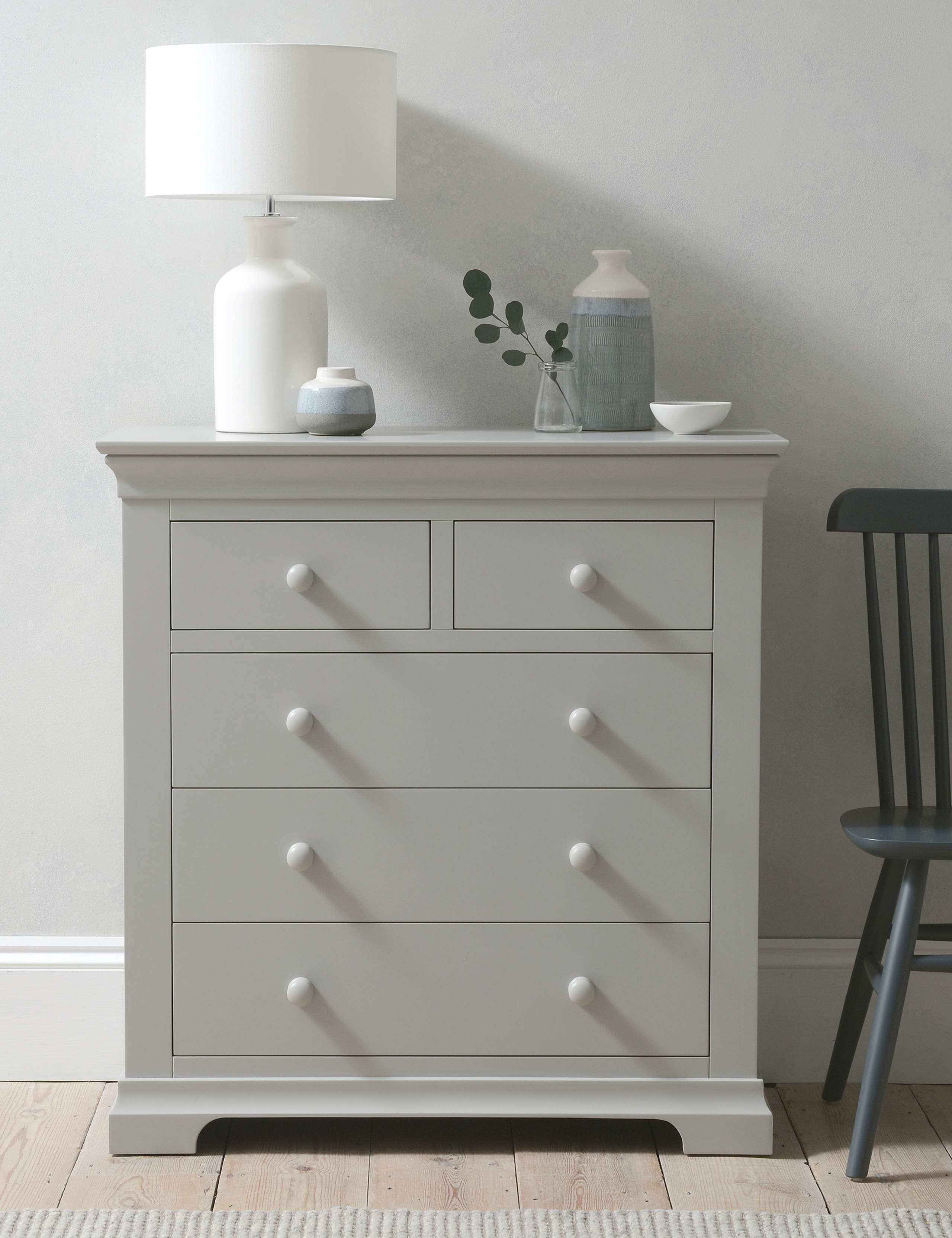 Chantilly White 5 Drawer Chest