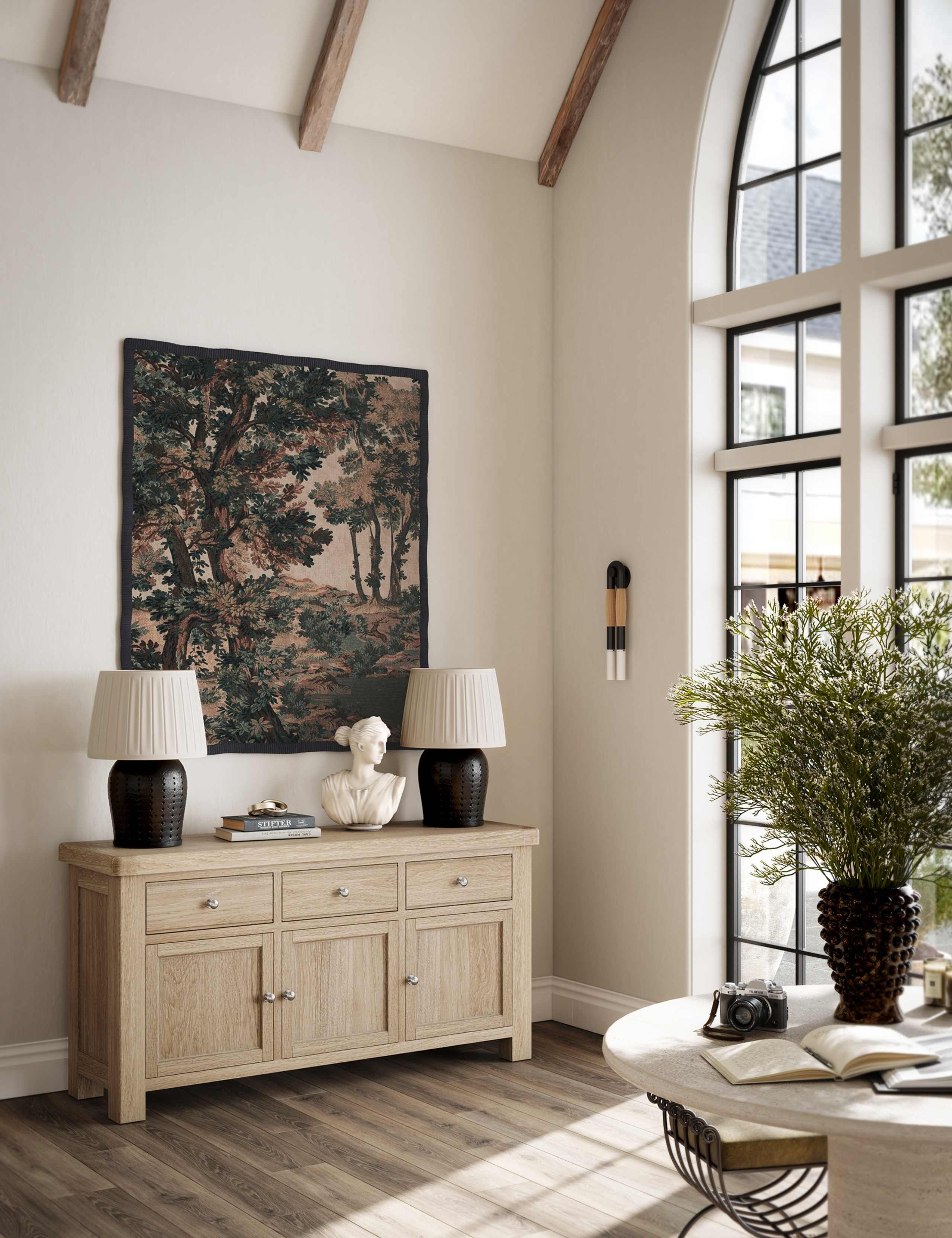 Normandy White Wash Large Sideboard