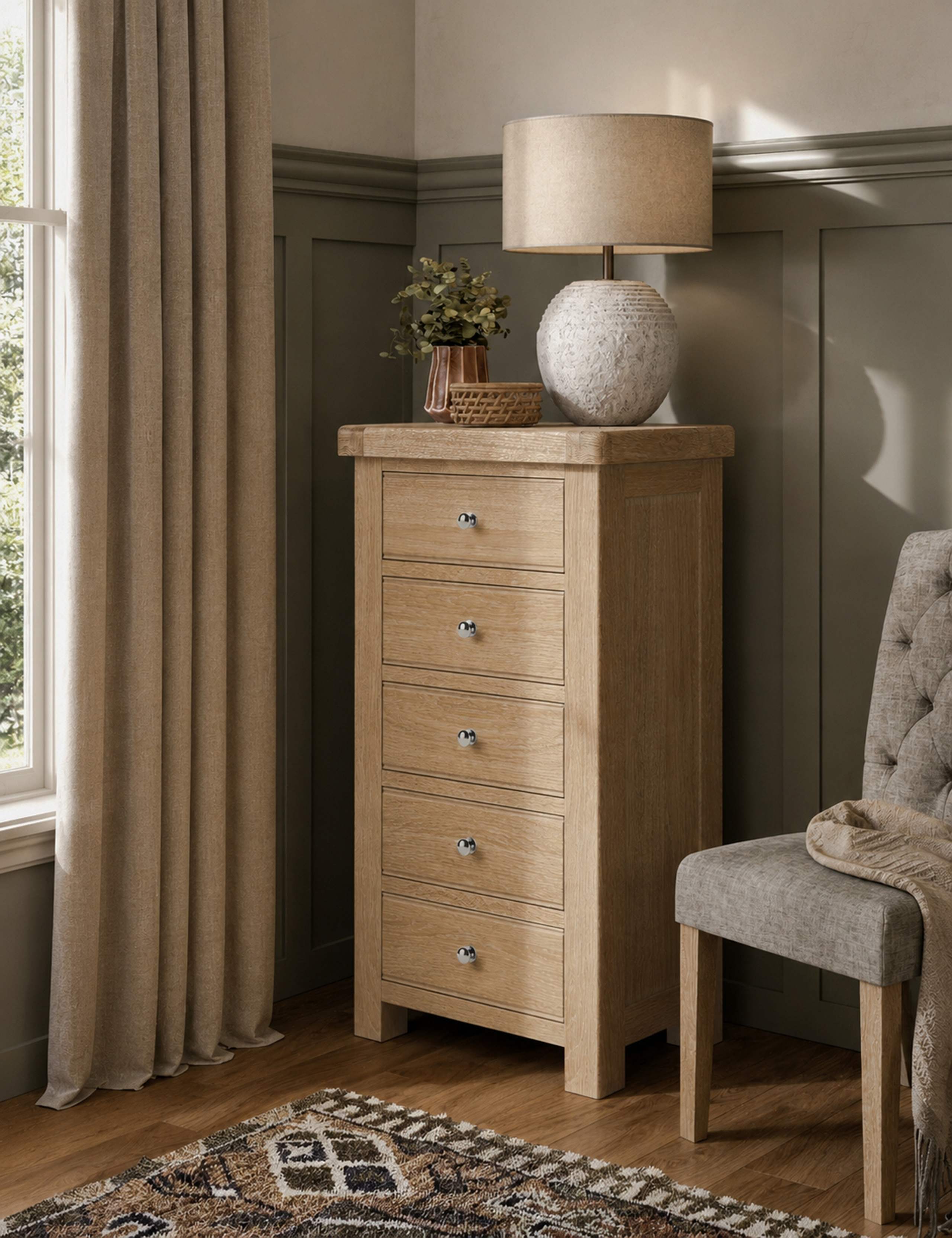Normandy Oak Tallboy