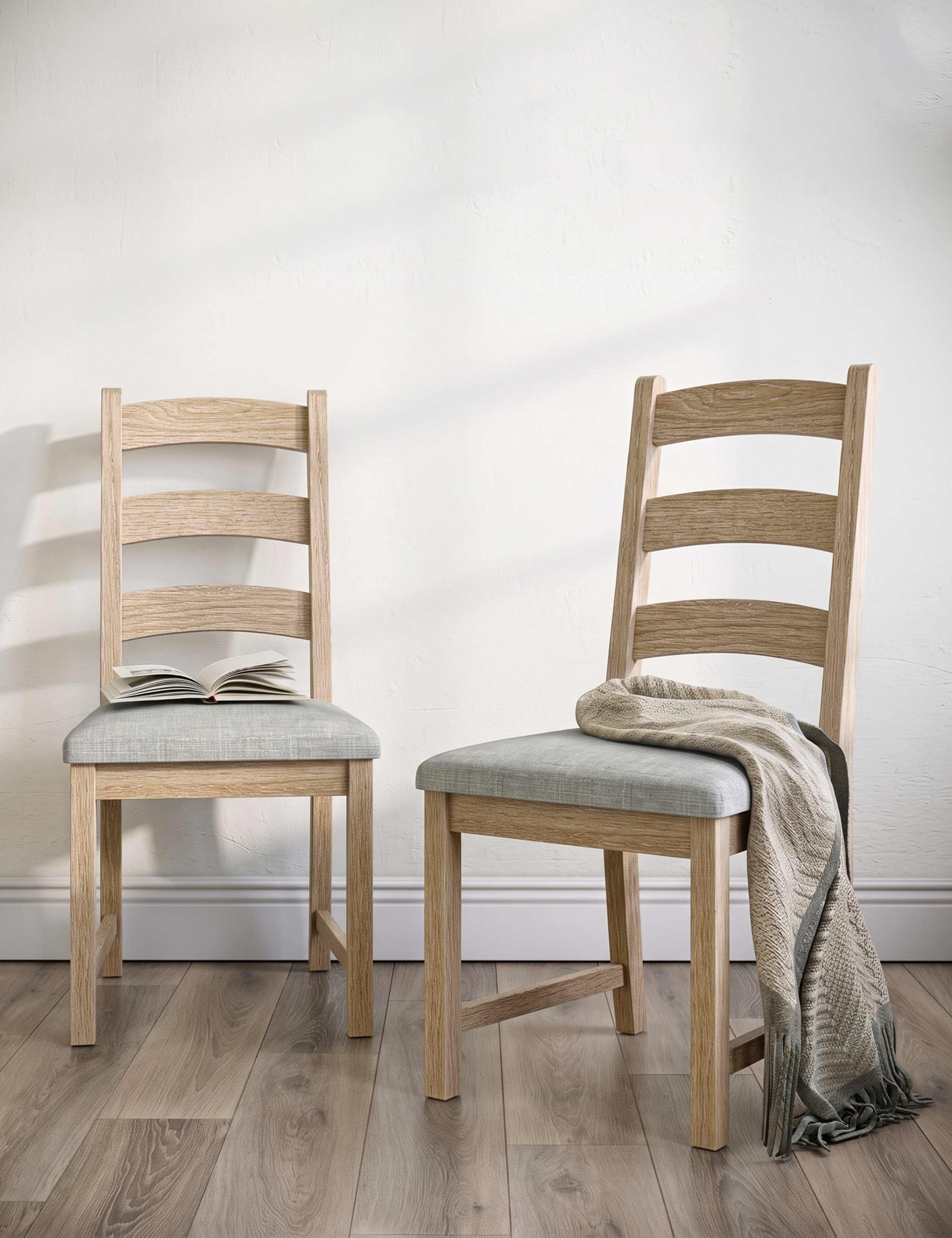 Set of 2 Normandy Oak Dining Chairs