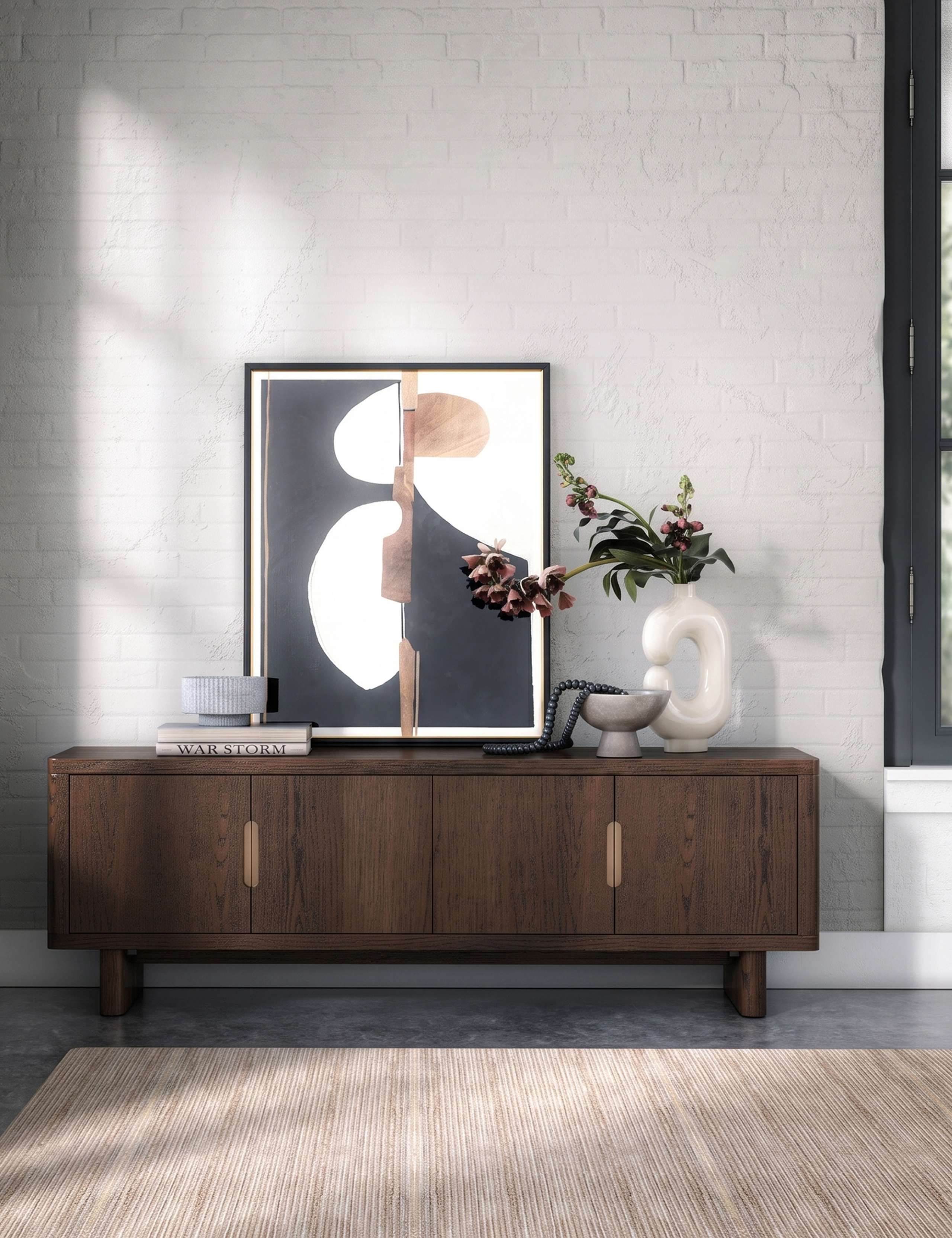 California Oak Walnut Finish Media Unit