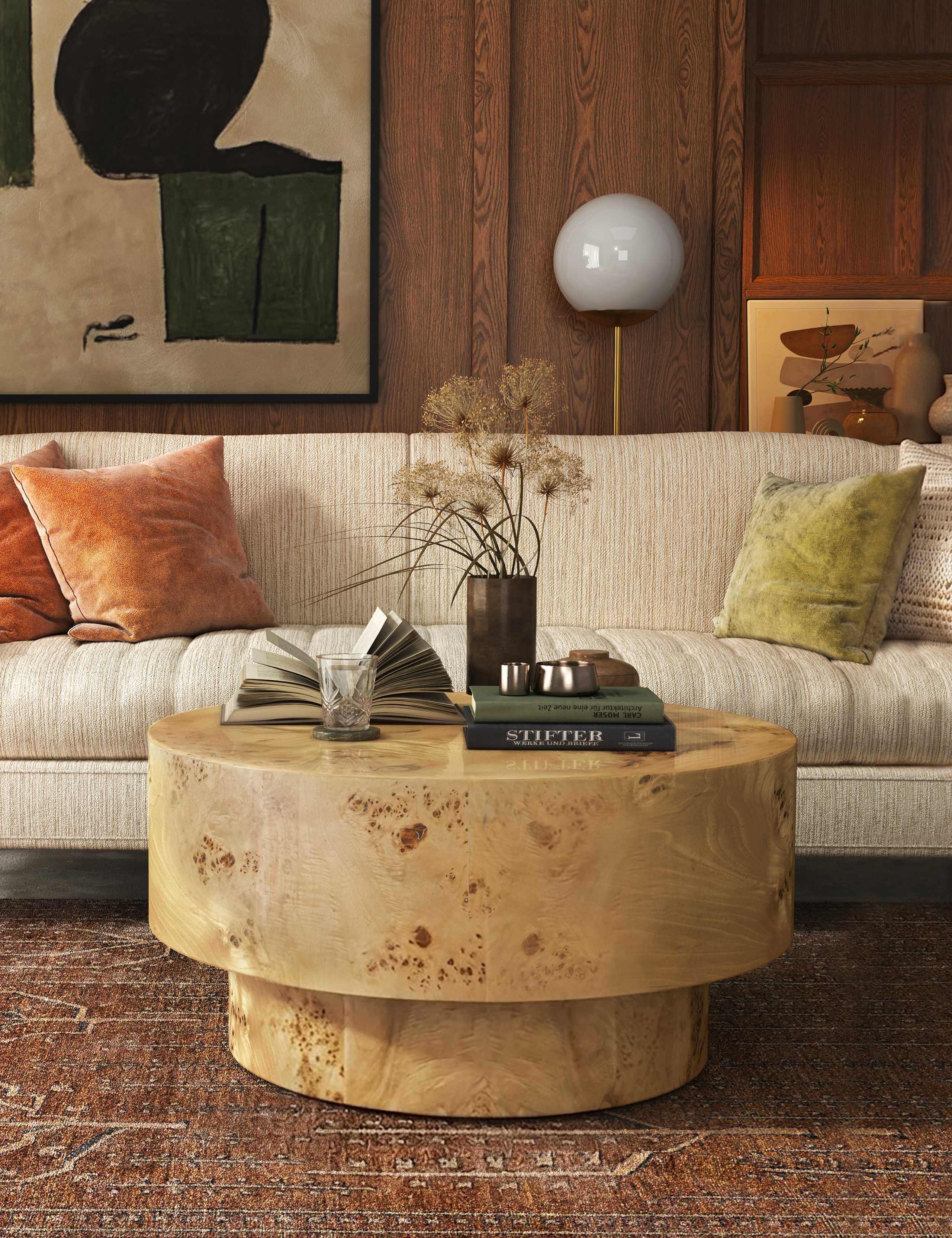 Lucca Round Walnut Coffee Table