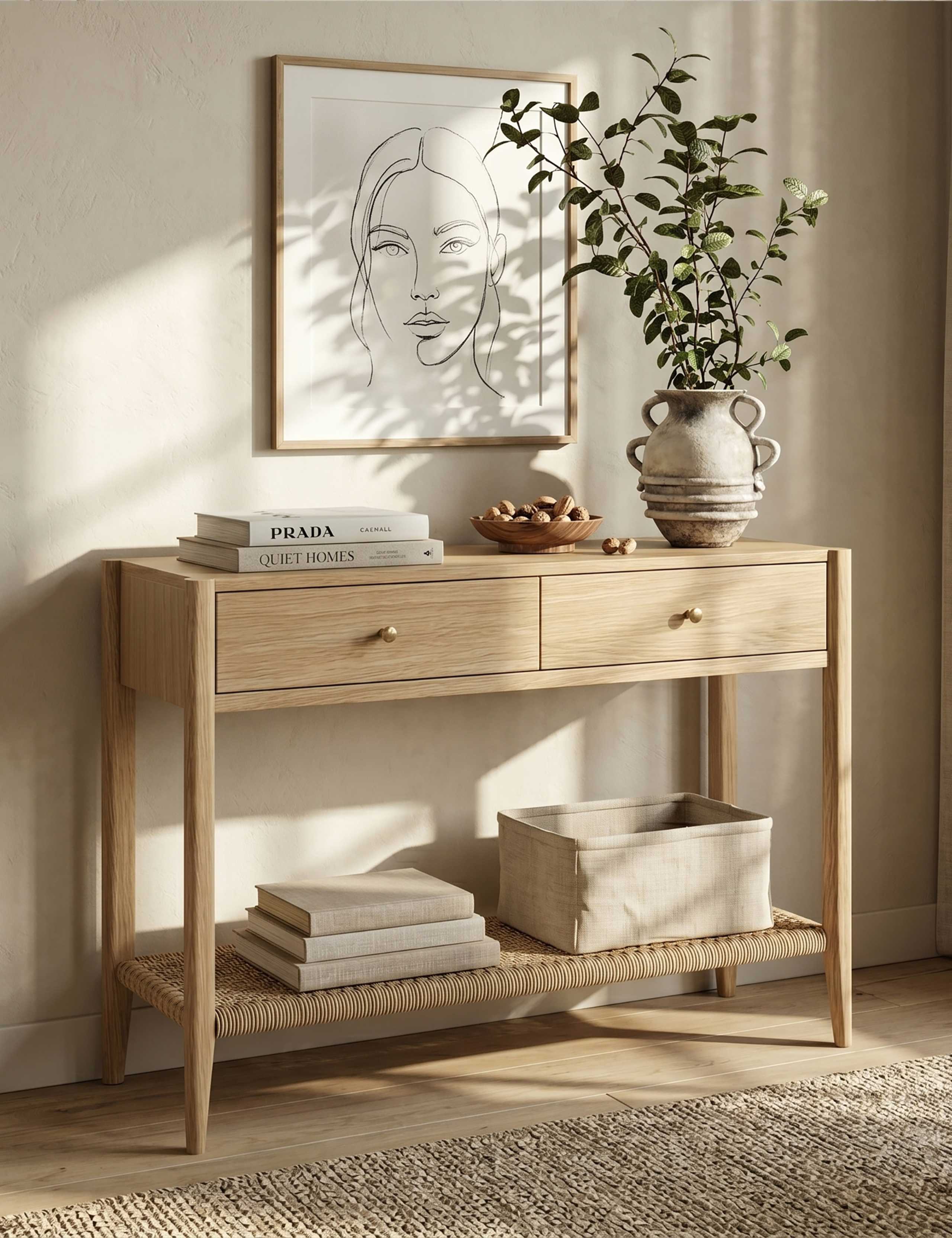 Sicily Woven Rope Console Table