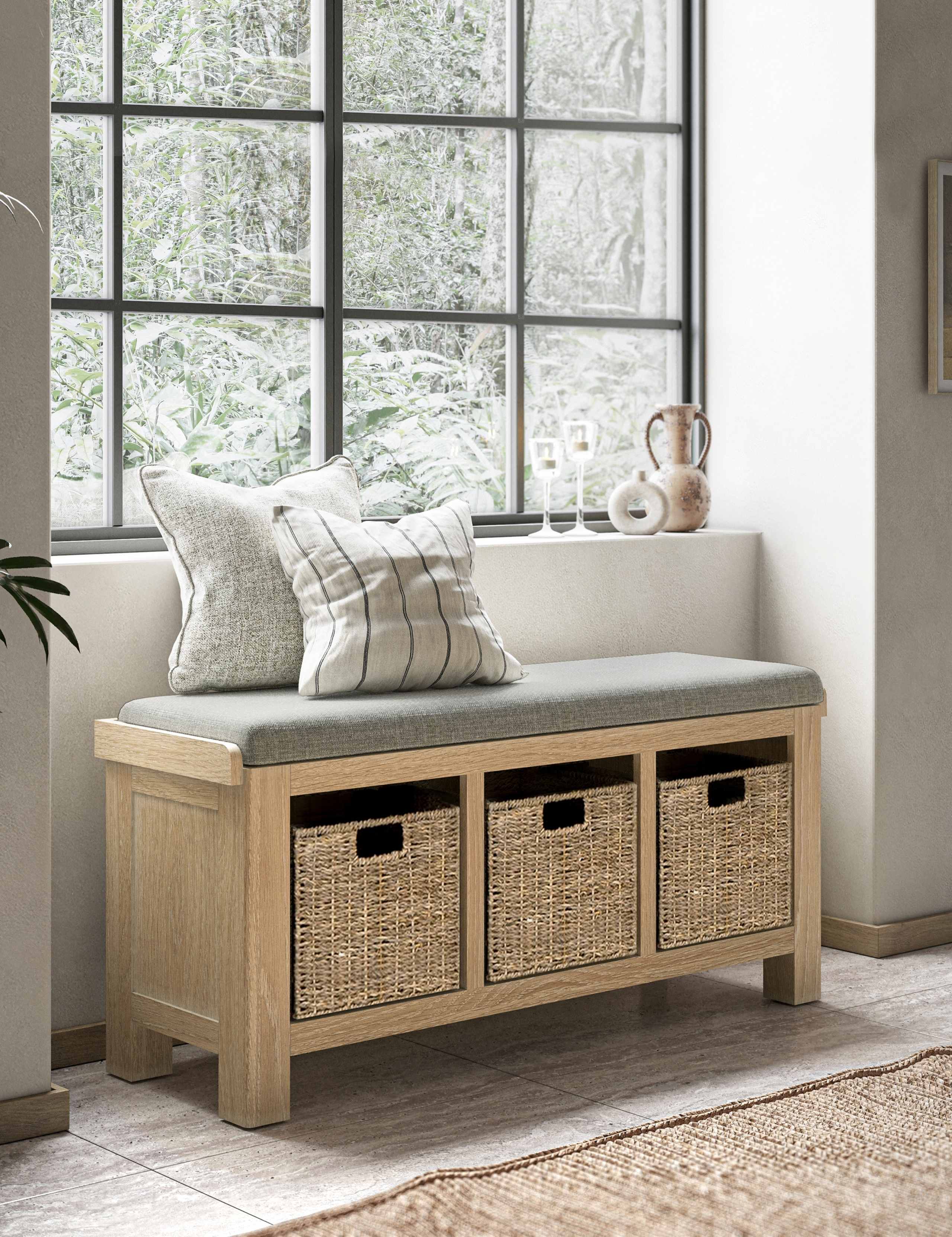 Normandy Oak Storage Bench