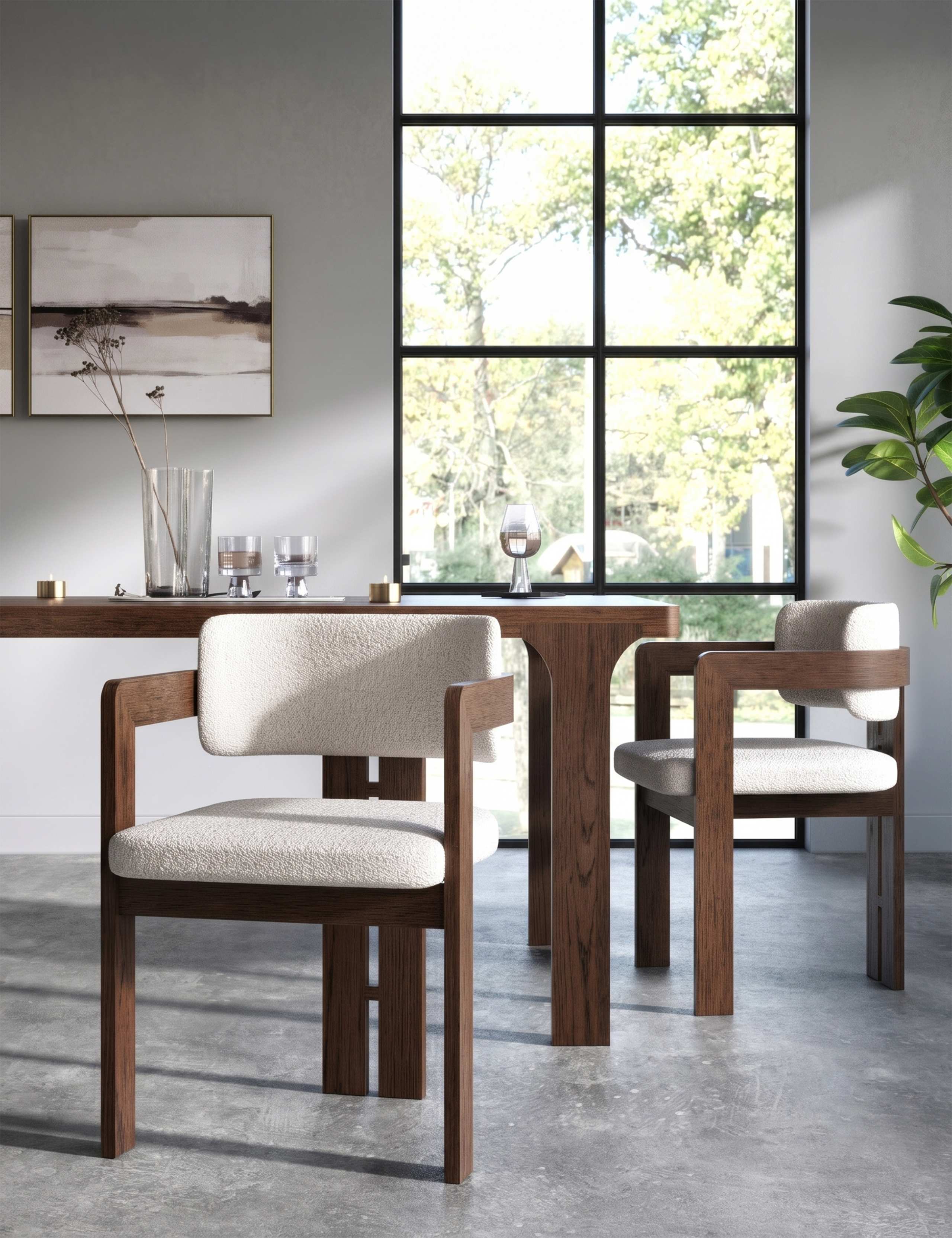 California Boucle Dining Chair