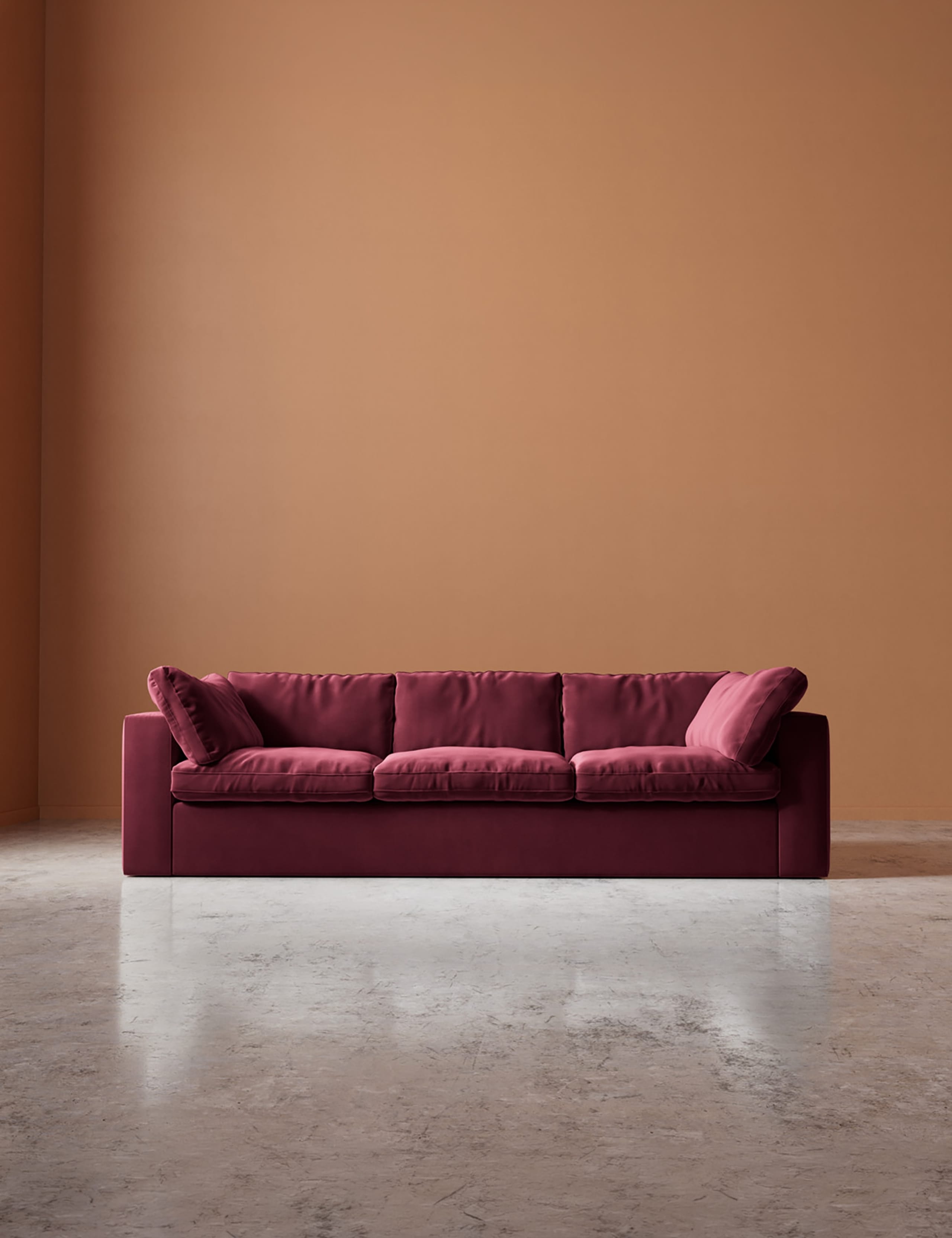 Easy Velvet 3 Seater Sofa