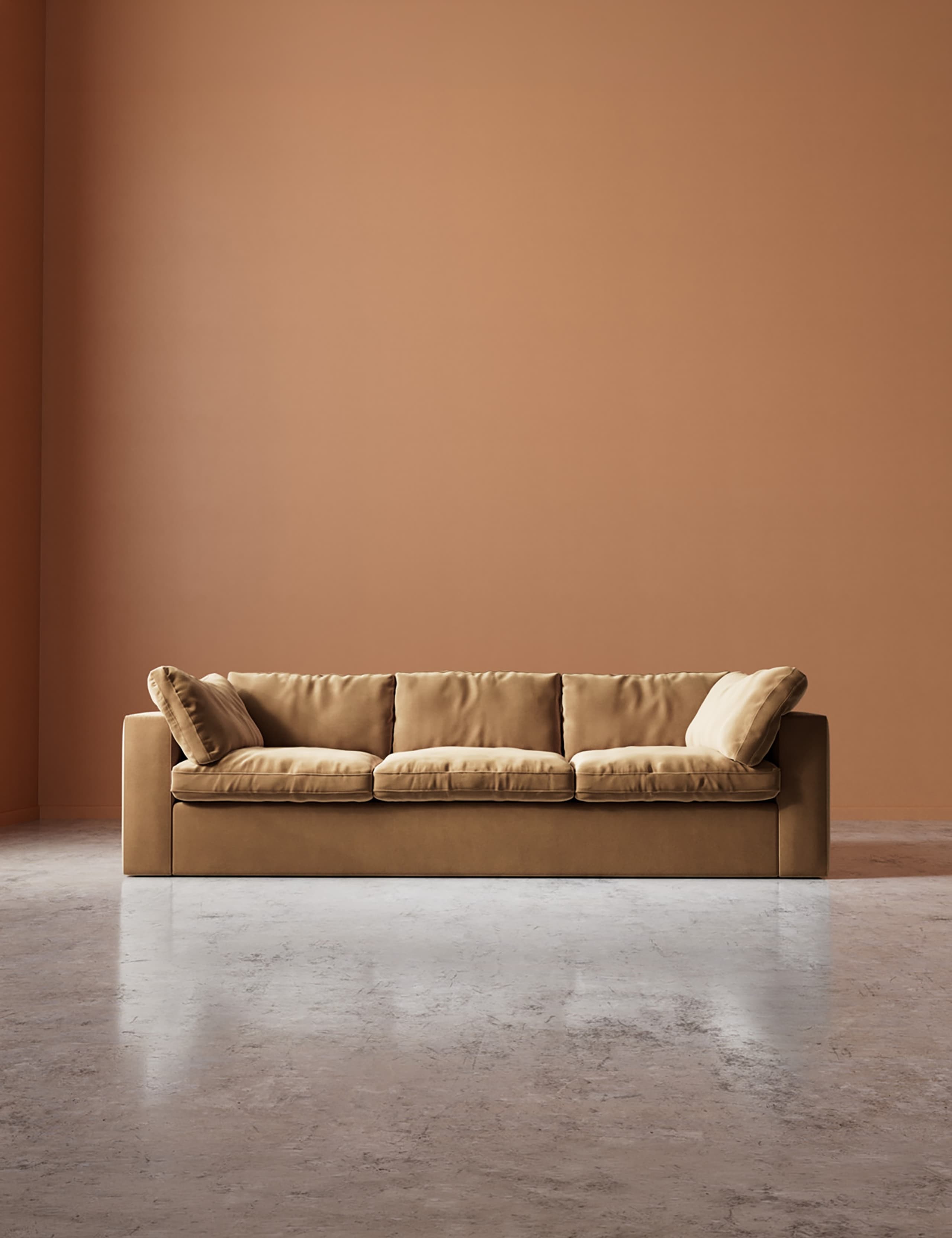 Easy Velvet 3 Seater Sofa