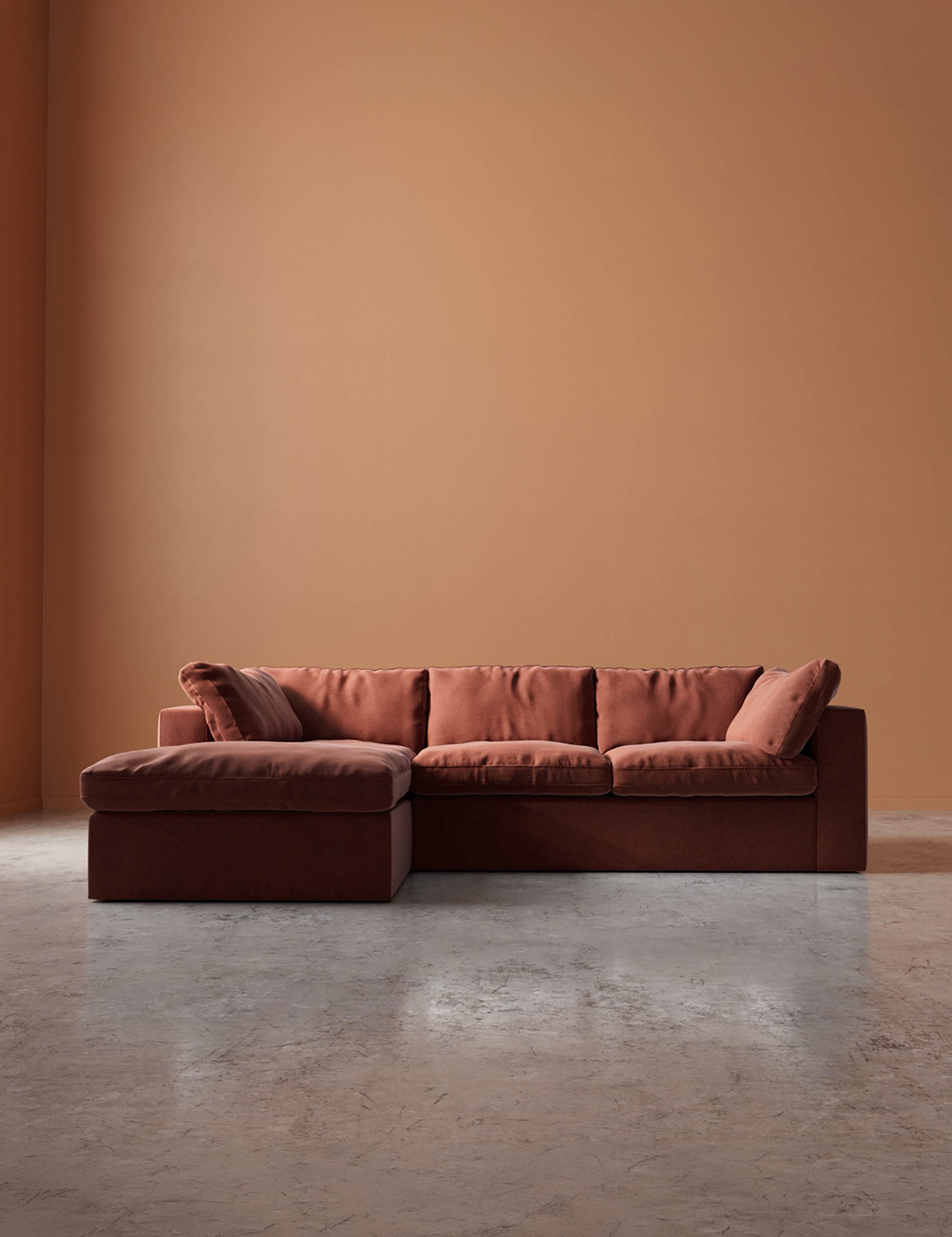 Easy Velvet Left Corner Sofa