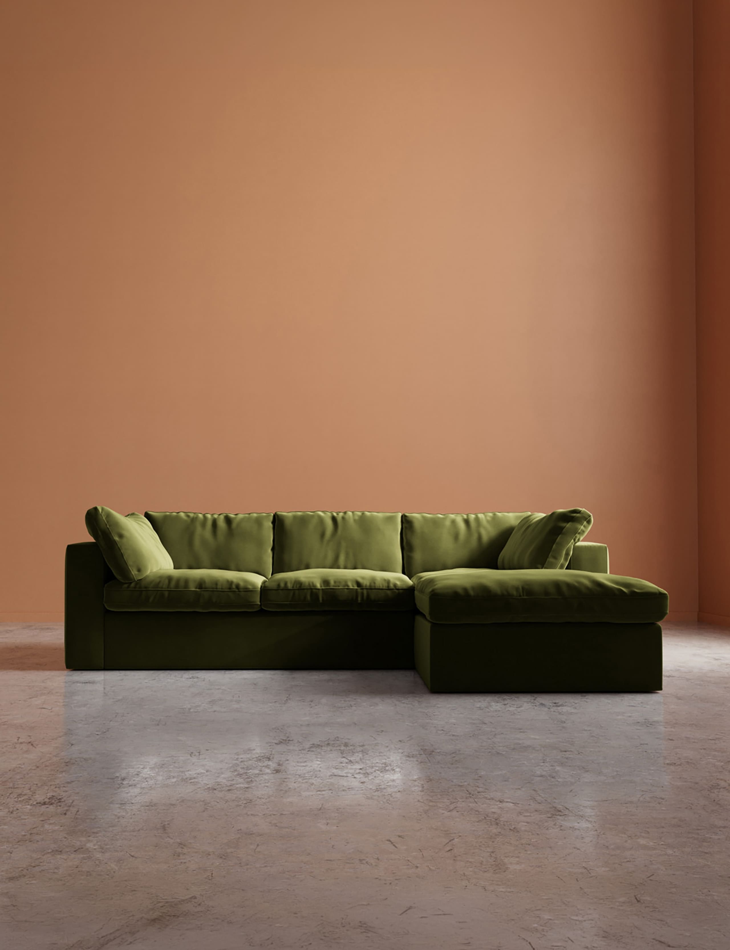 Easy Velvet Right Corner Sofa