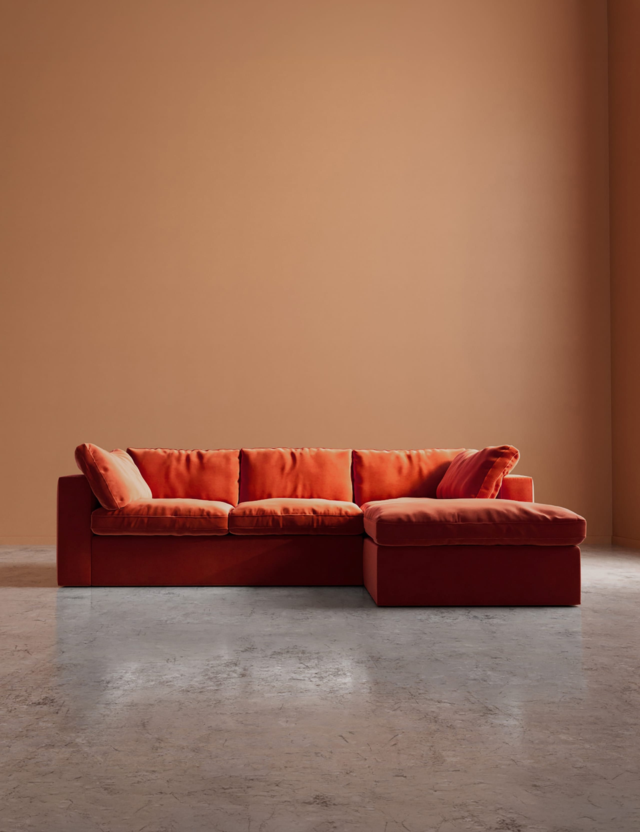 Easy Velvet Right Corner Sofa