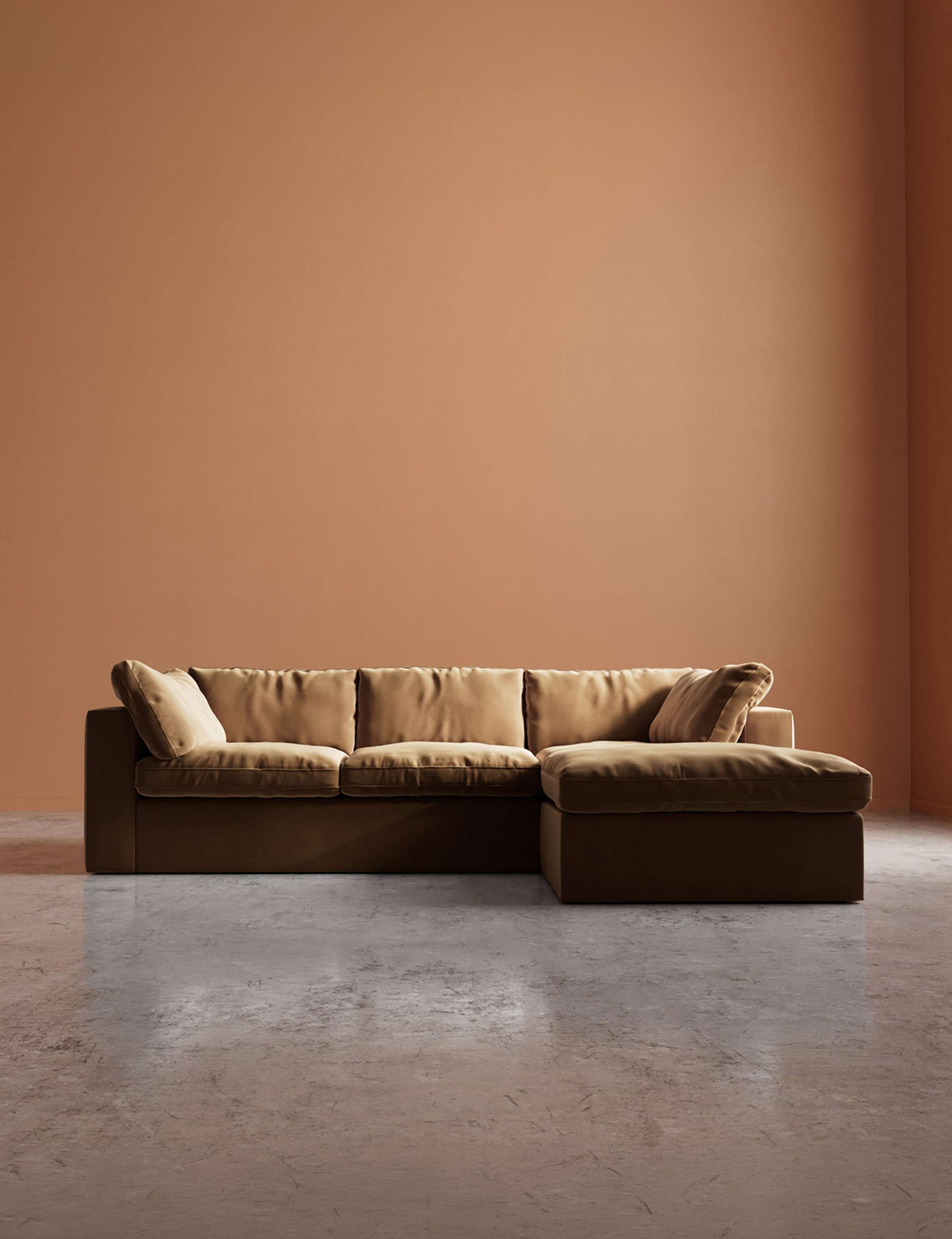 Easy Velvet Right Corner Sofa