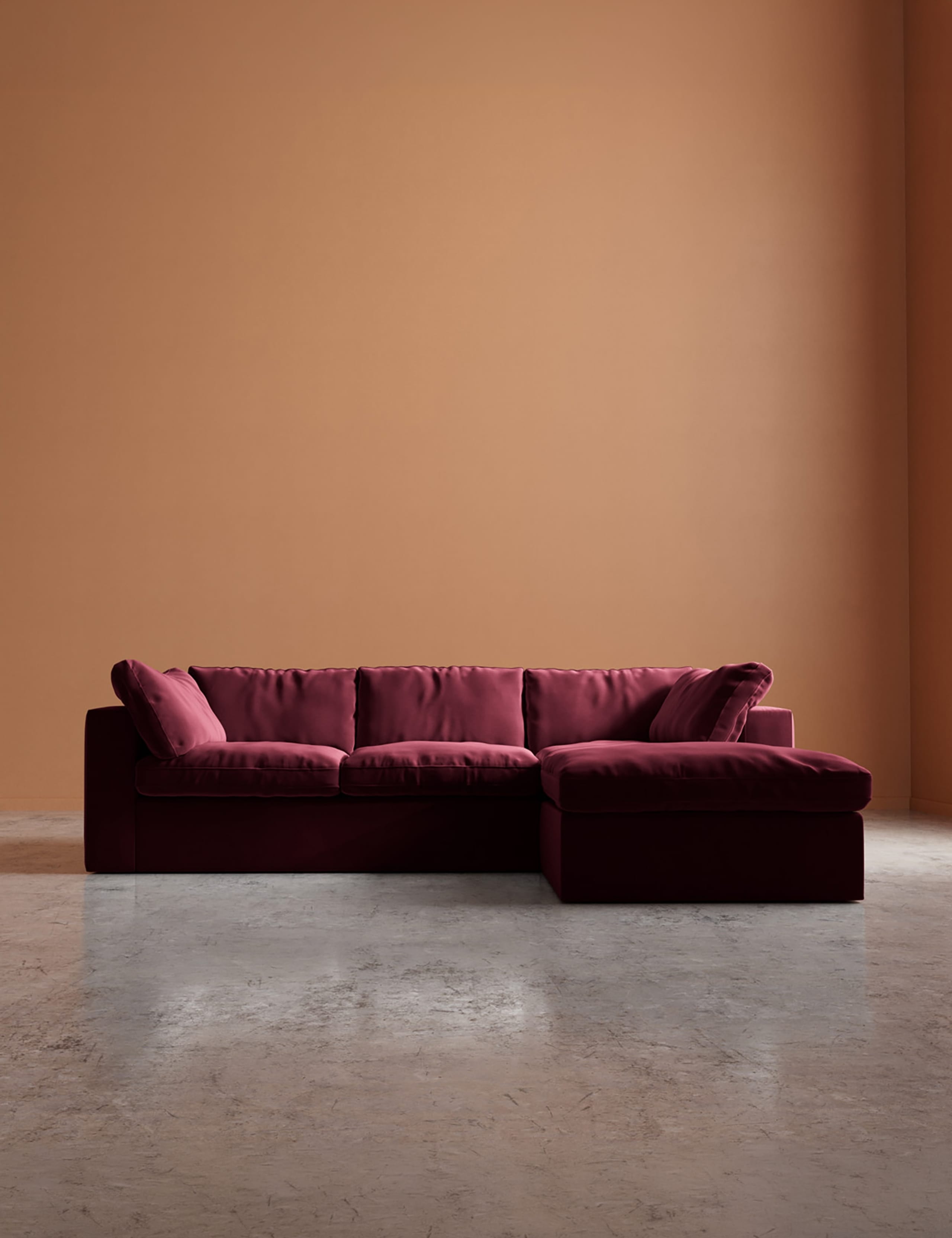Easy Velvet Right Corner Sofa