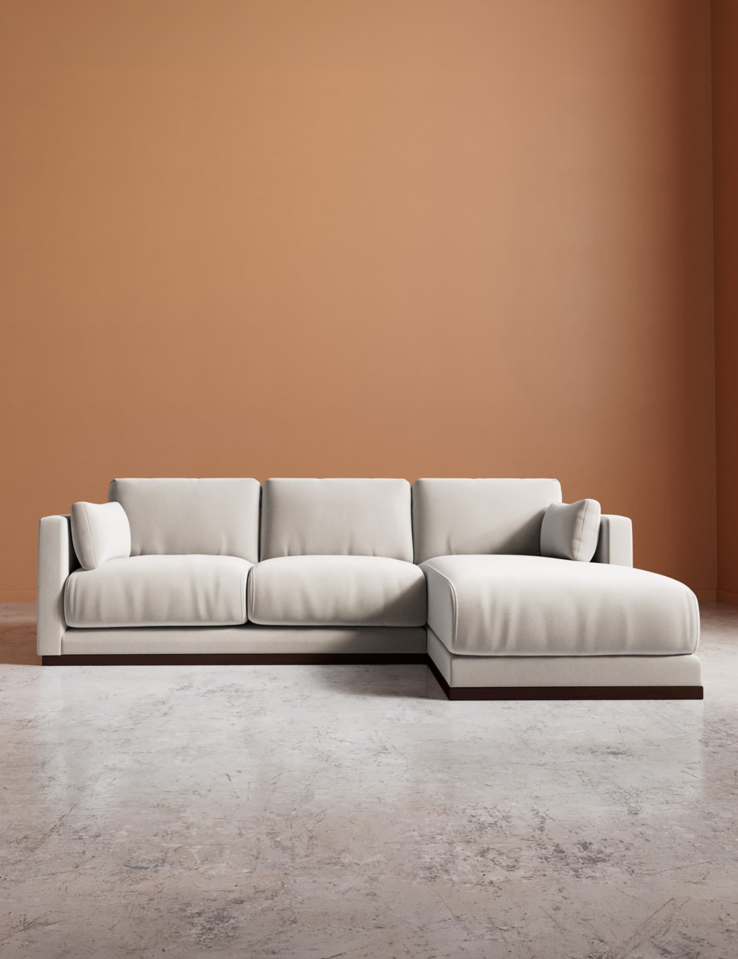 Crushed Velvet Right Corner Sofa