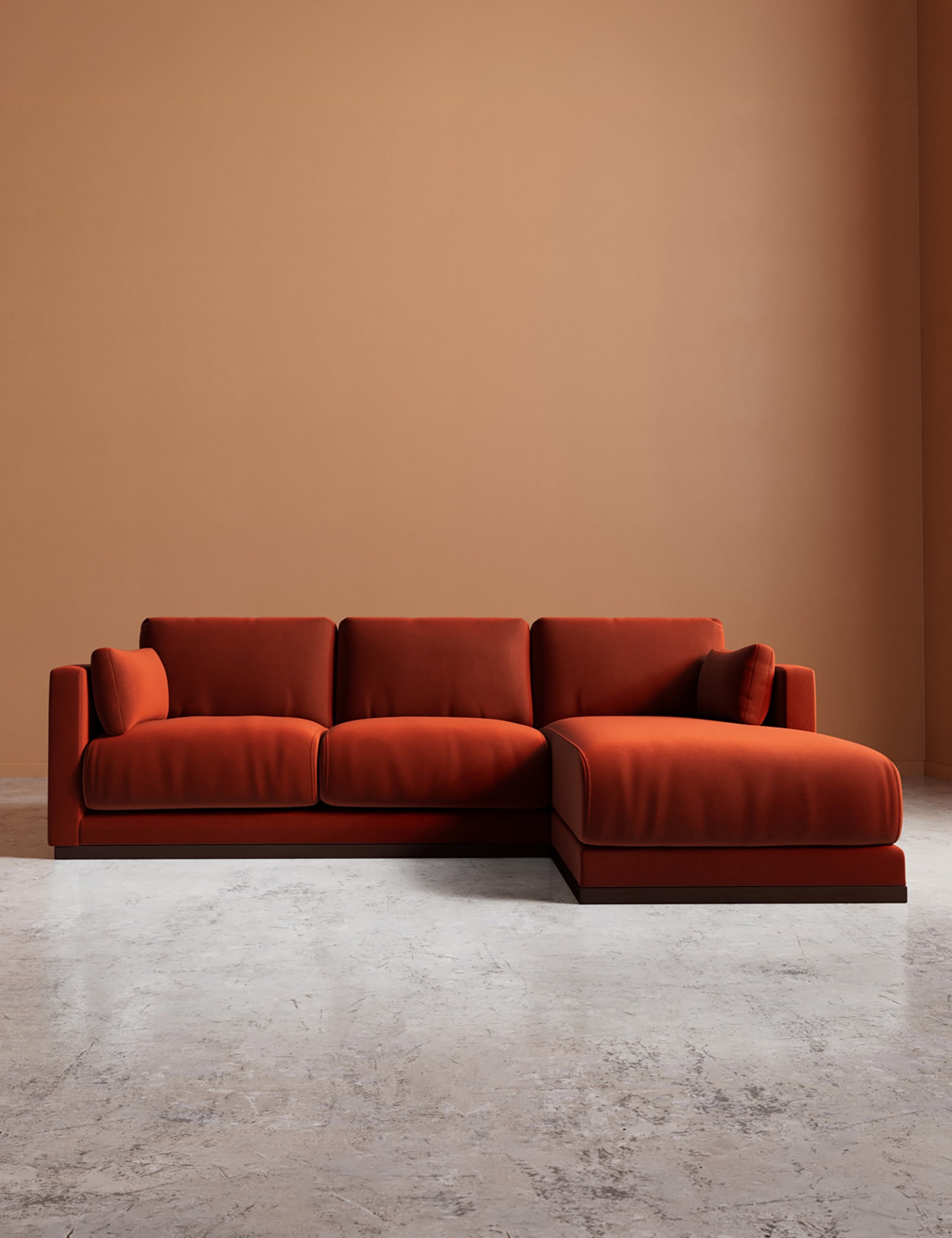 Crushed Velvet Right Corner Sofa