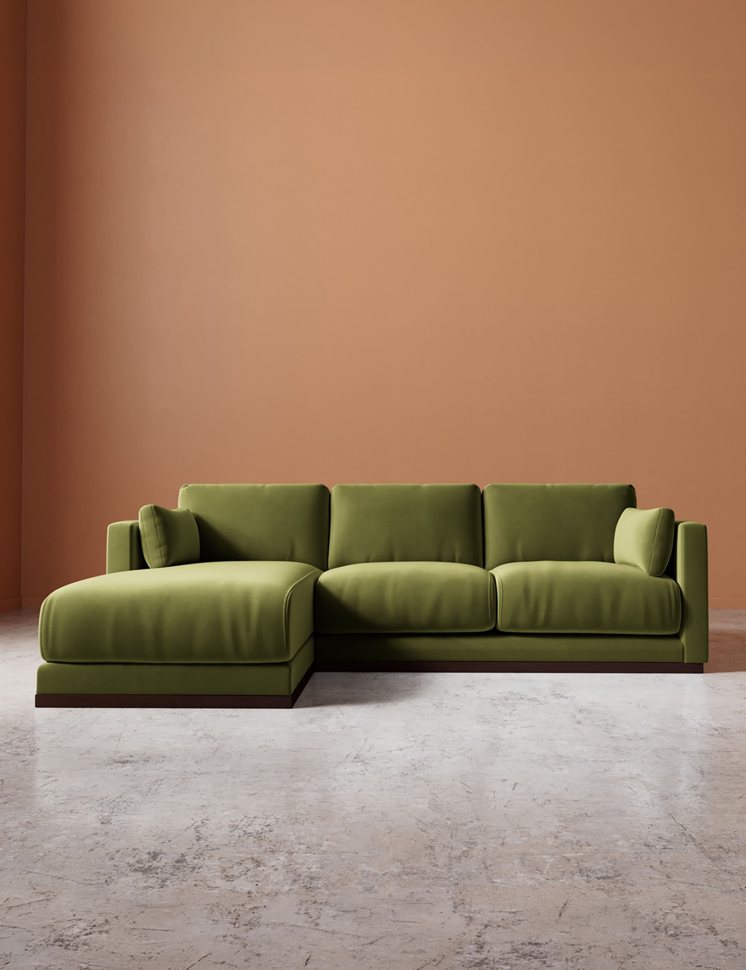 Easy Velvet Left Corner Sofa