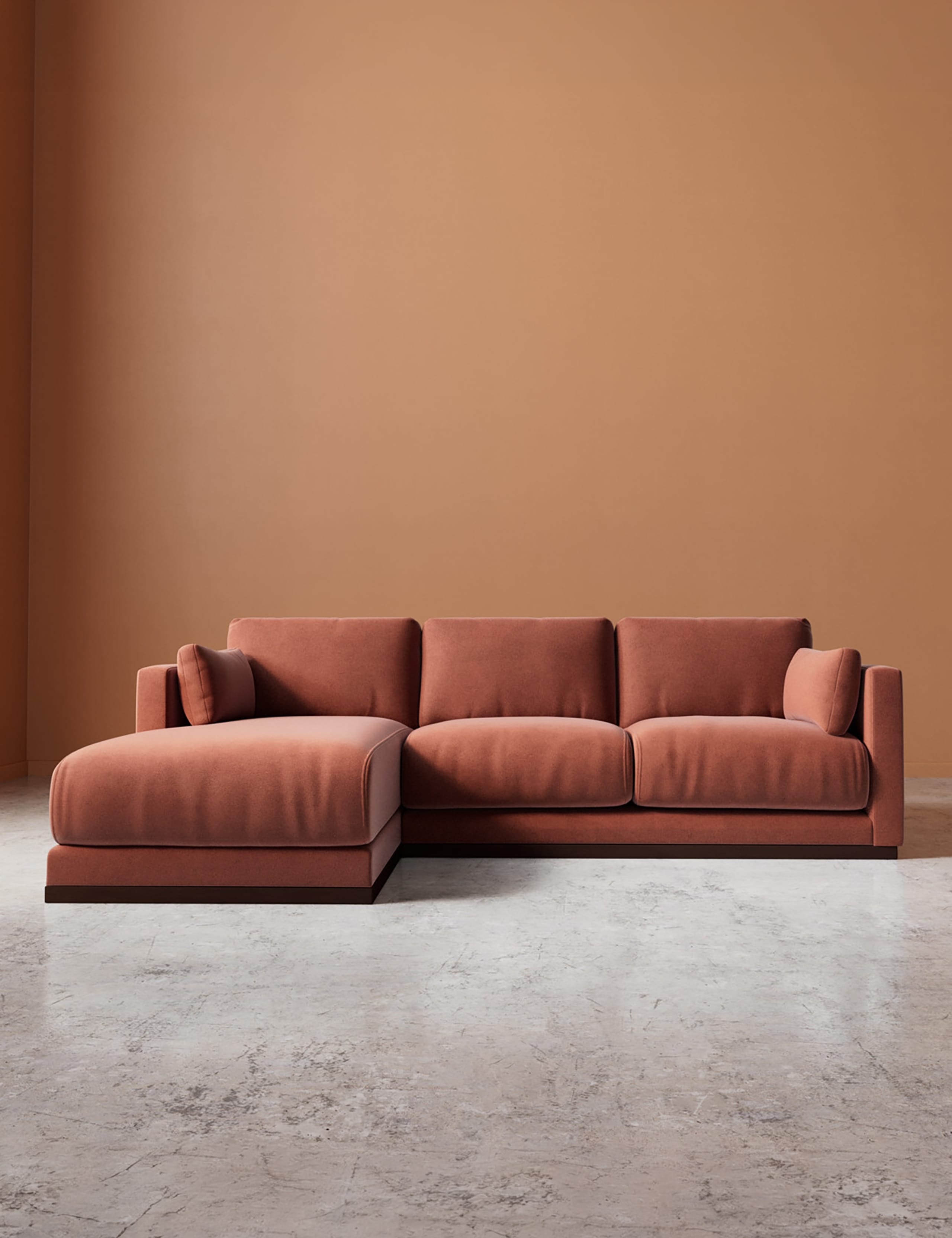 Easy Velvet Left Corner Sofa