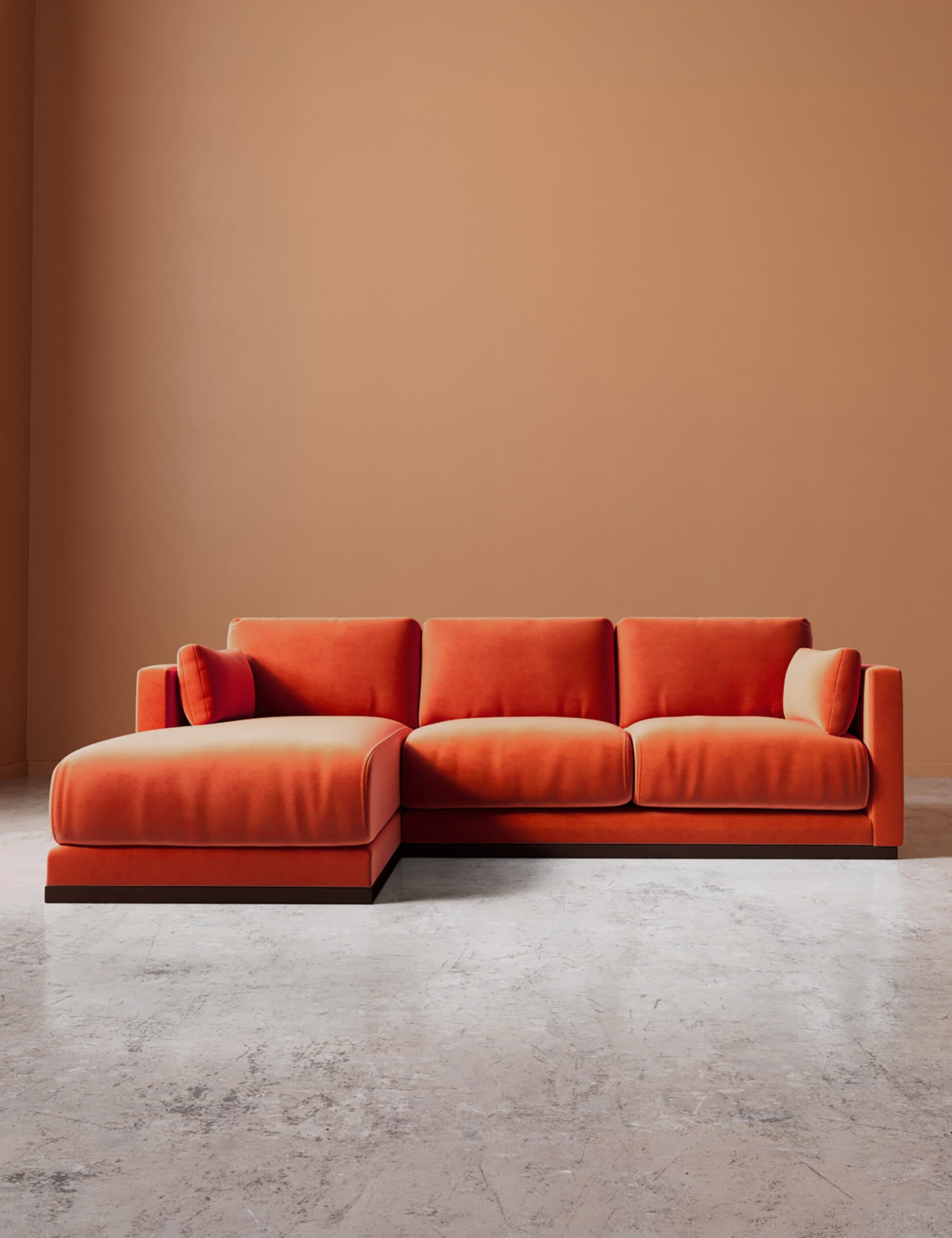 Easy Velvet Left Corner Sofa