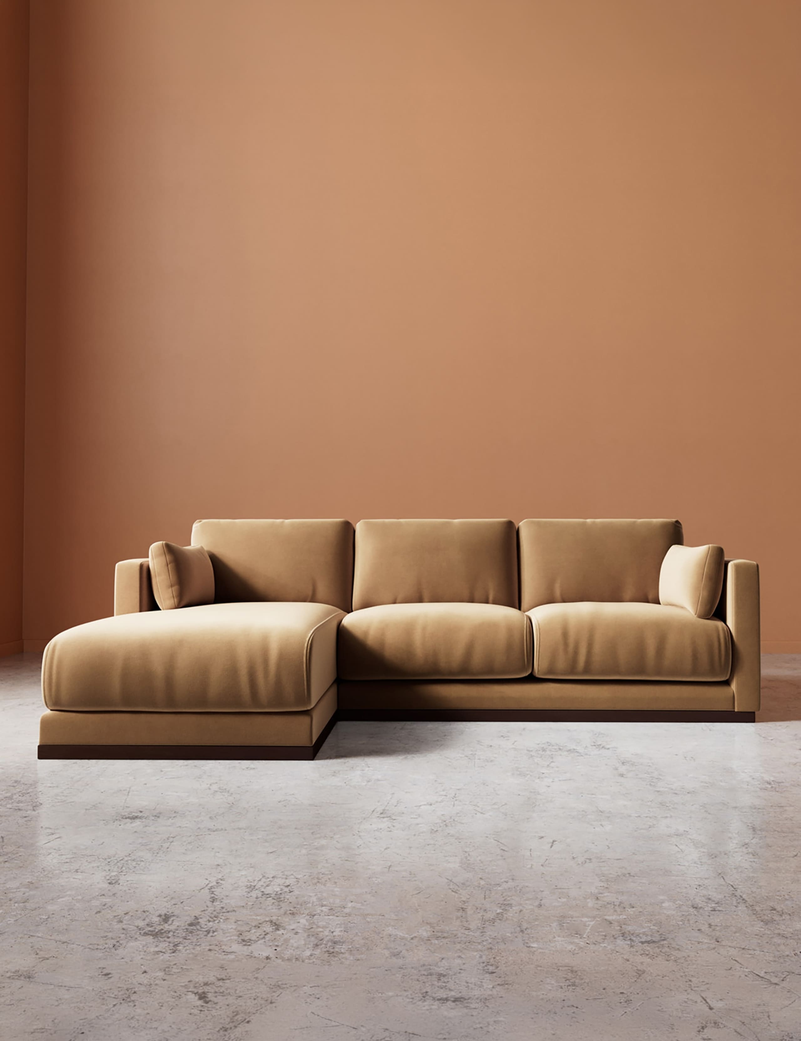 Easy Velvet Left Corner Sofa