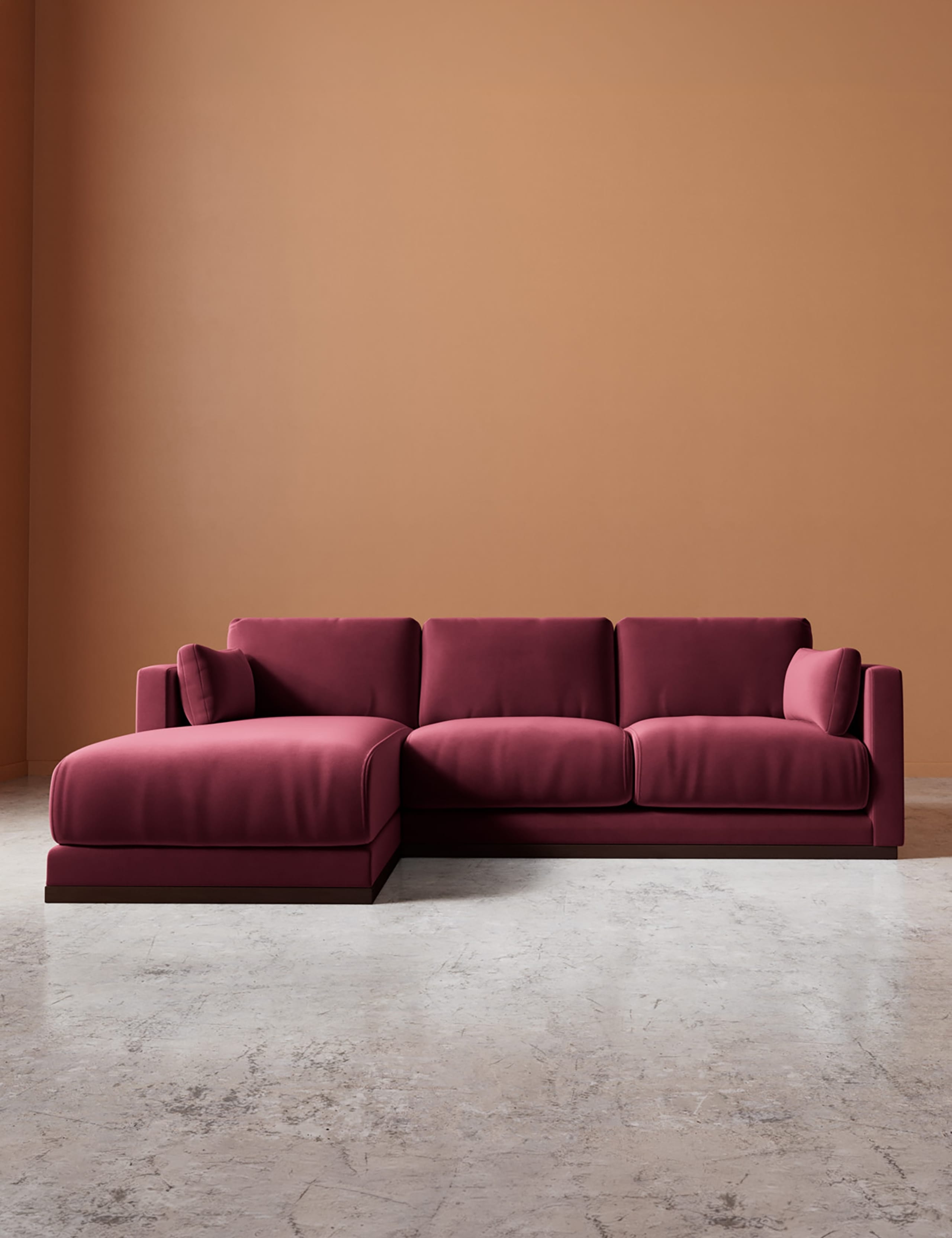 Easy Velvet Left Corner Sofa
