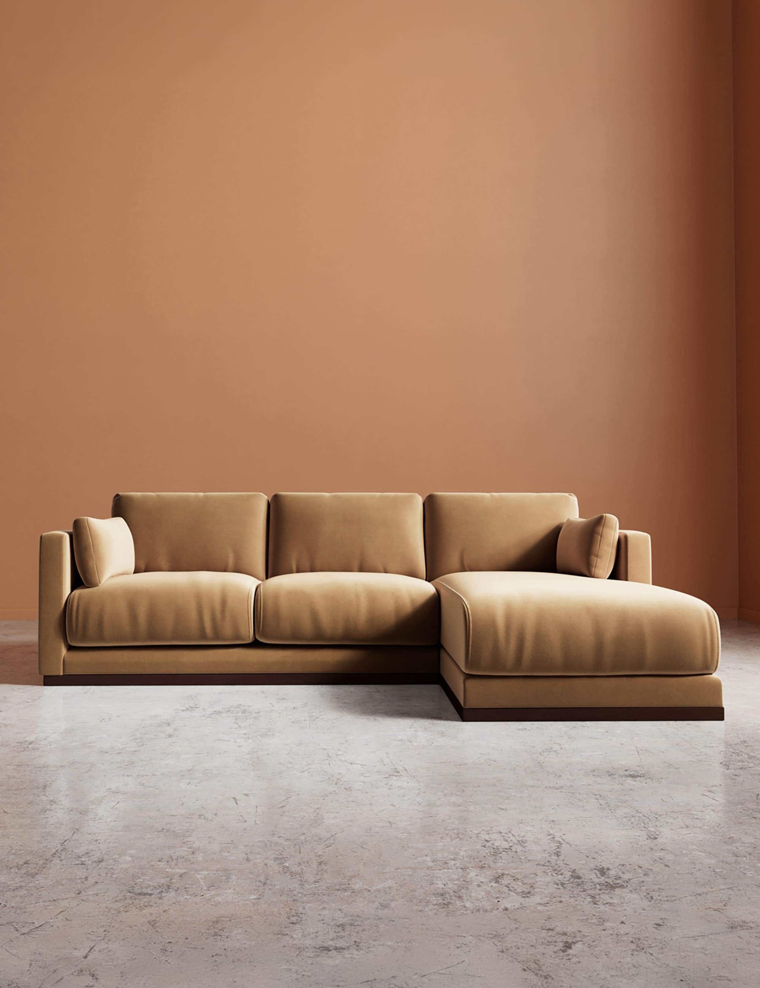 Easy Velvet Right Corner Sofa