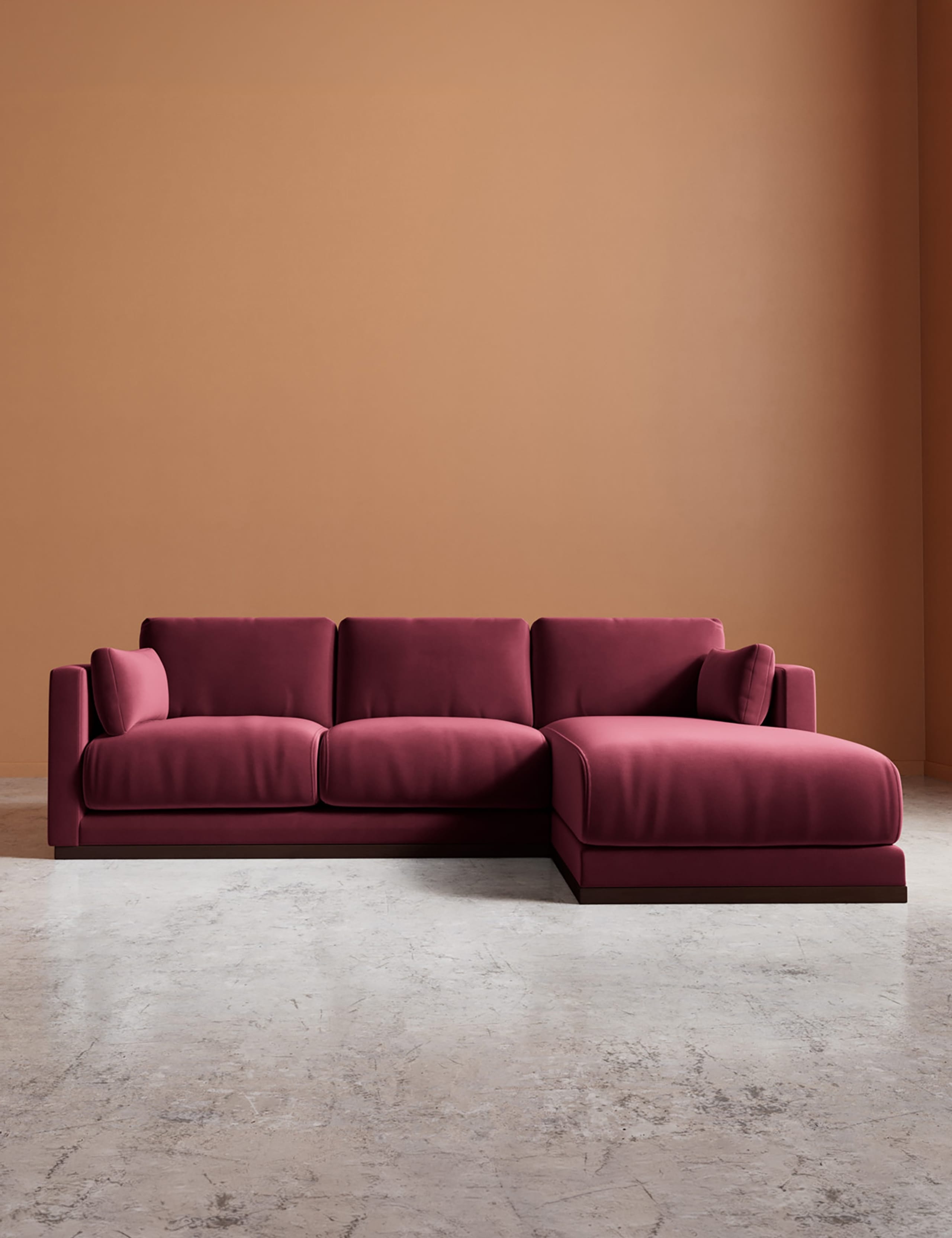 Easy Velvet Right Corner Sofa