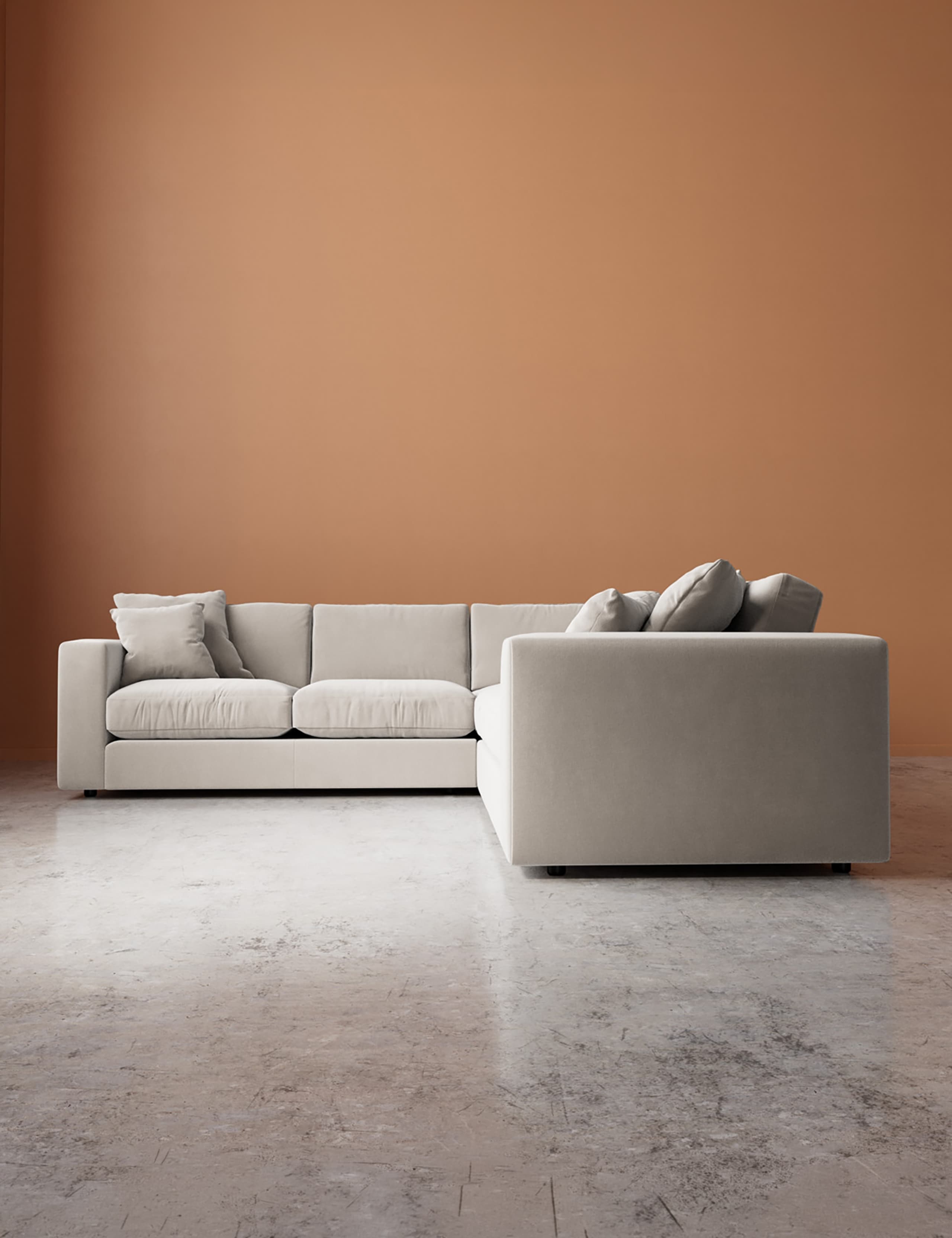 Crushed Velvet Corner Sofa
