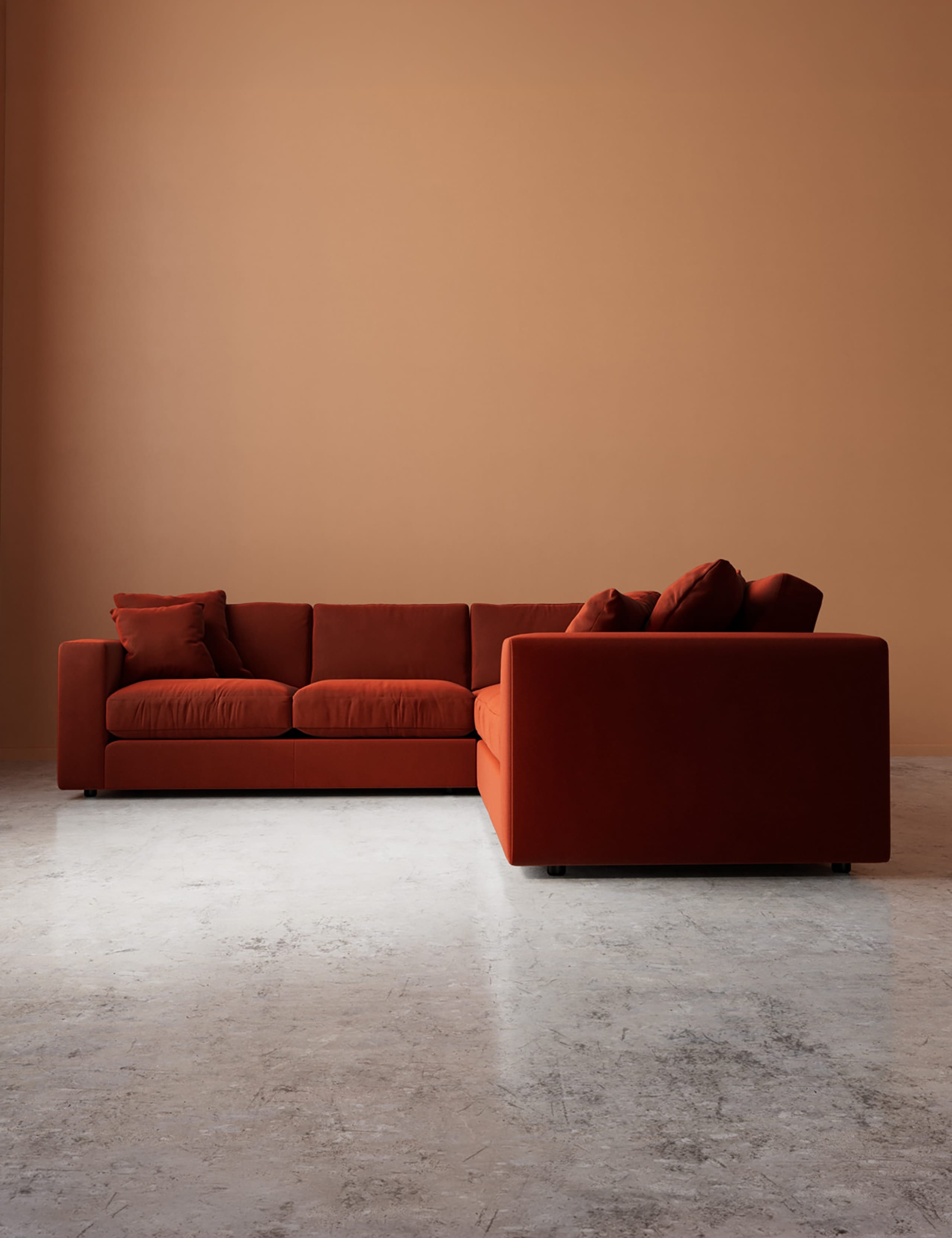Crushed Velvet Corner Sofa
