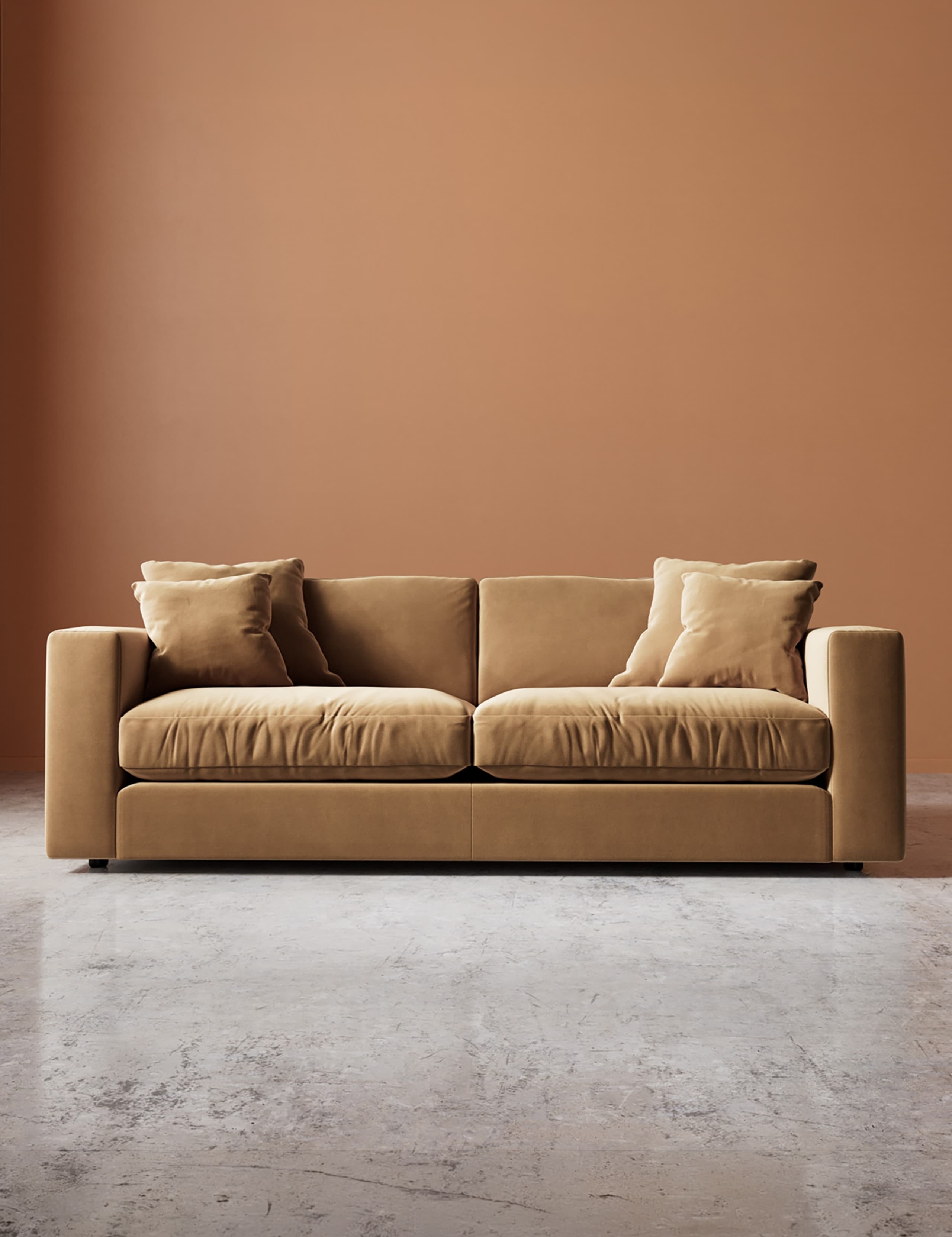 Easy Velvet 3 Seater Sofa