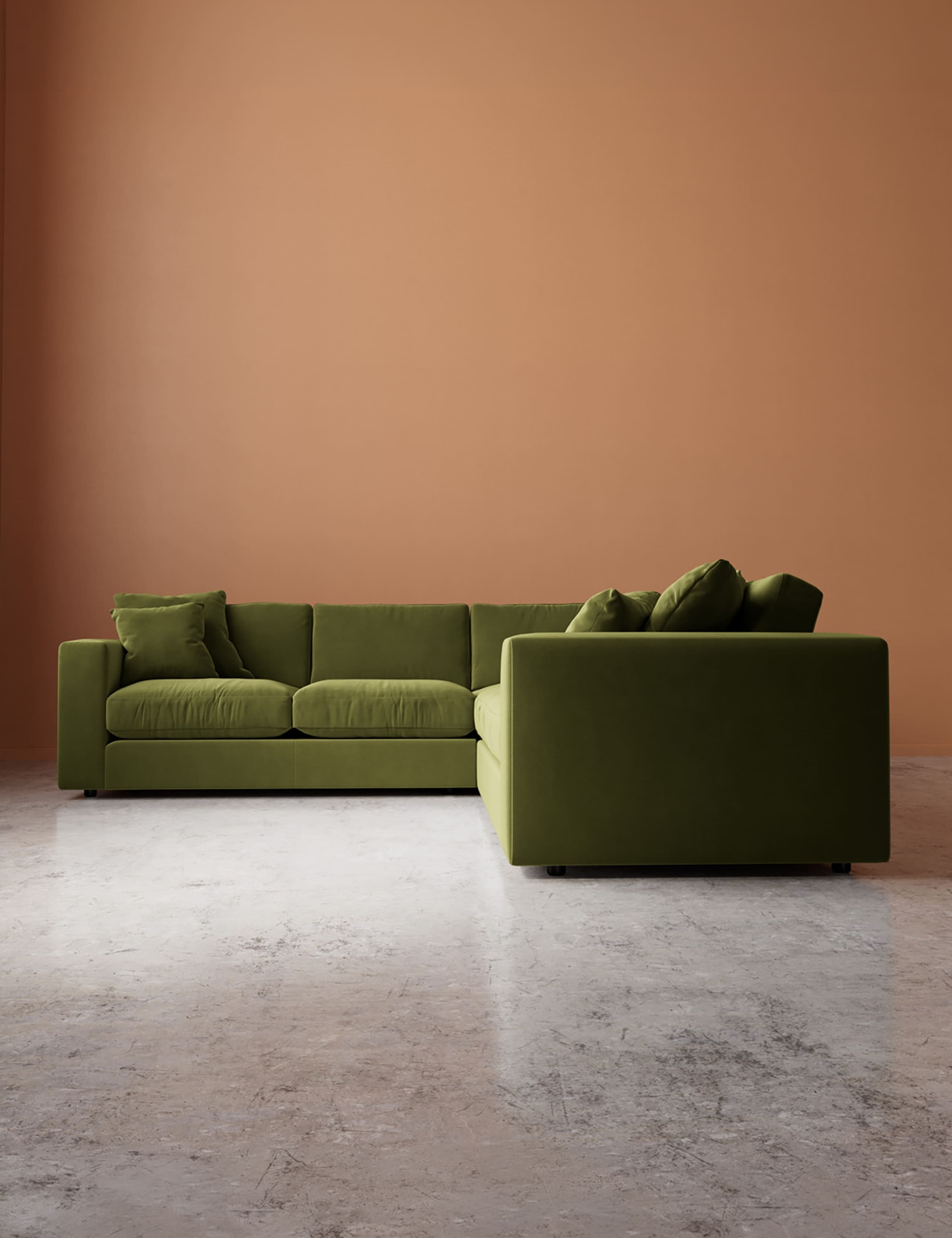 Easy Velvet Corner Sofa
