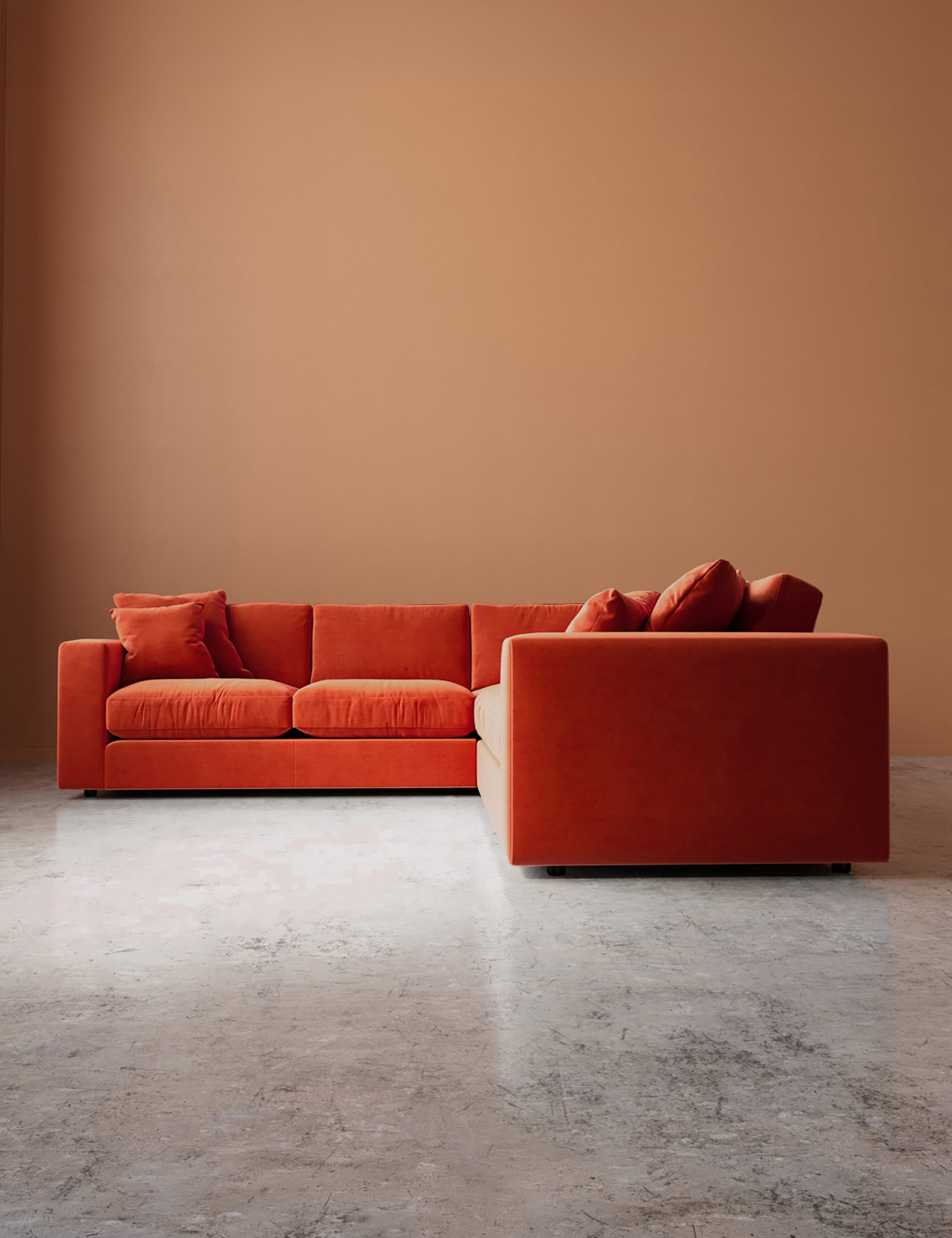 Easy Velvet Corner Sofa