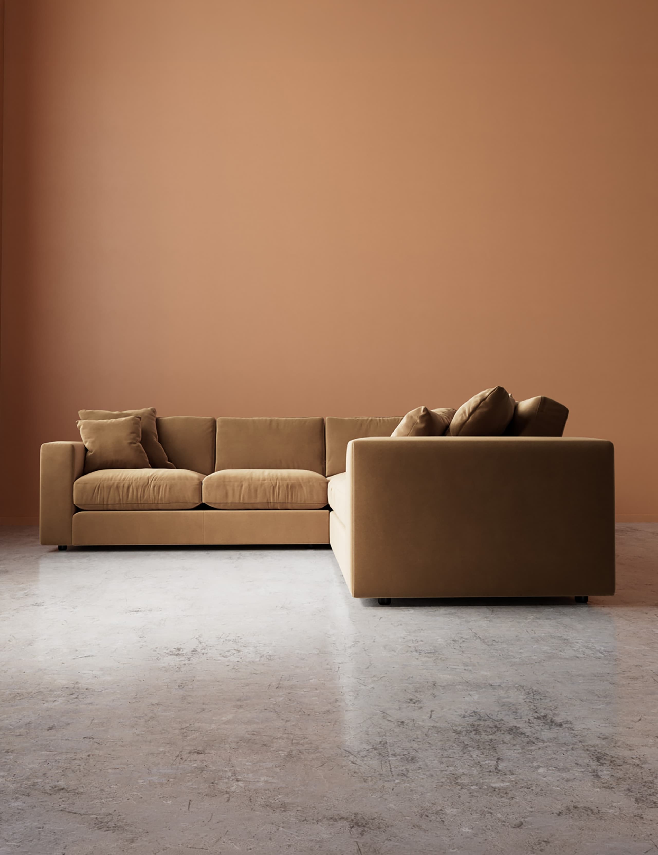 Easy Velvet Corner Sofa