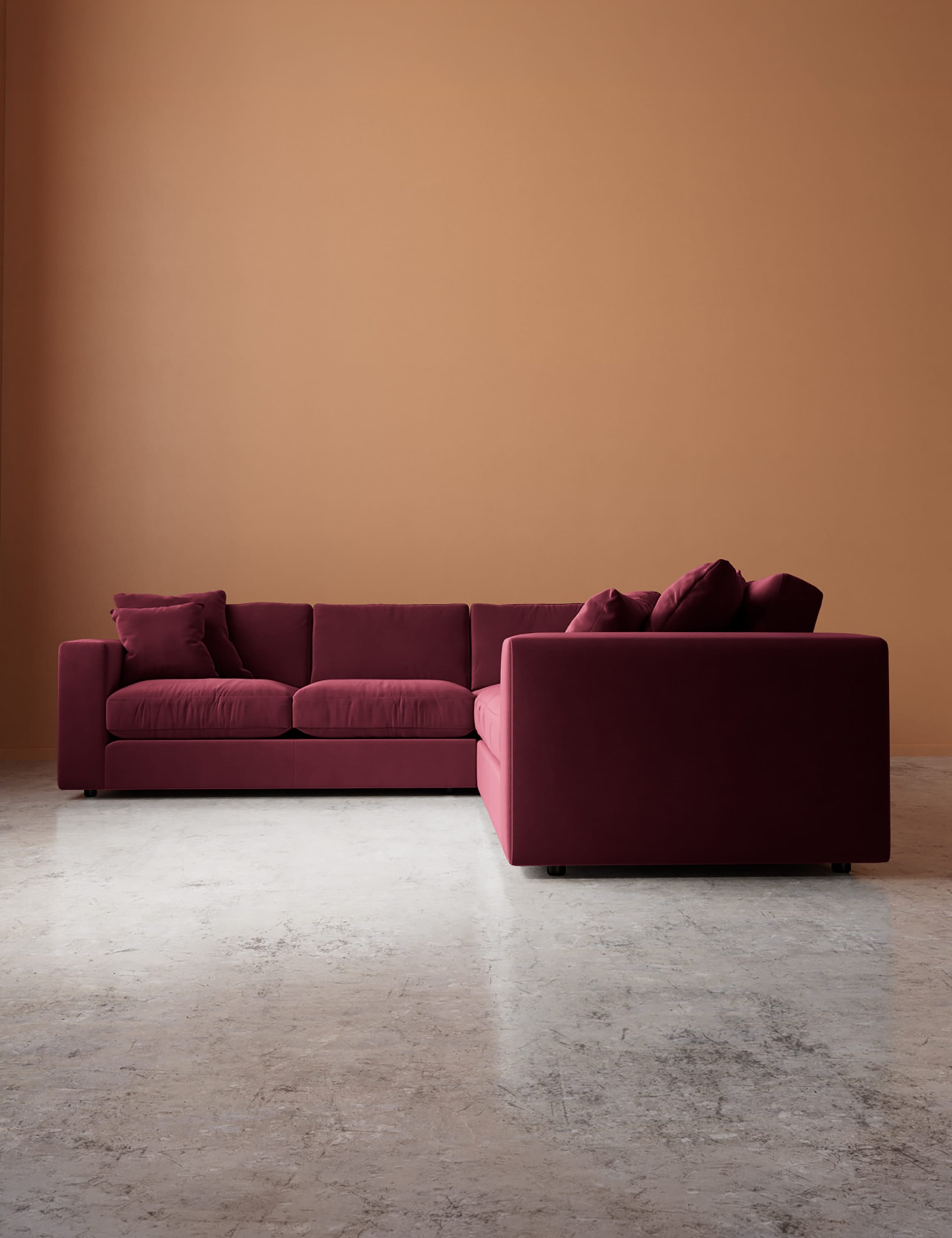 Easy Velvet Corner Sofa
