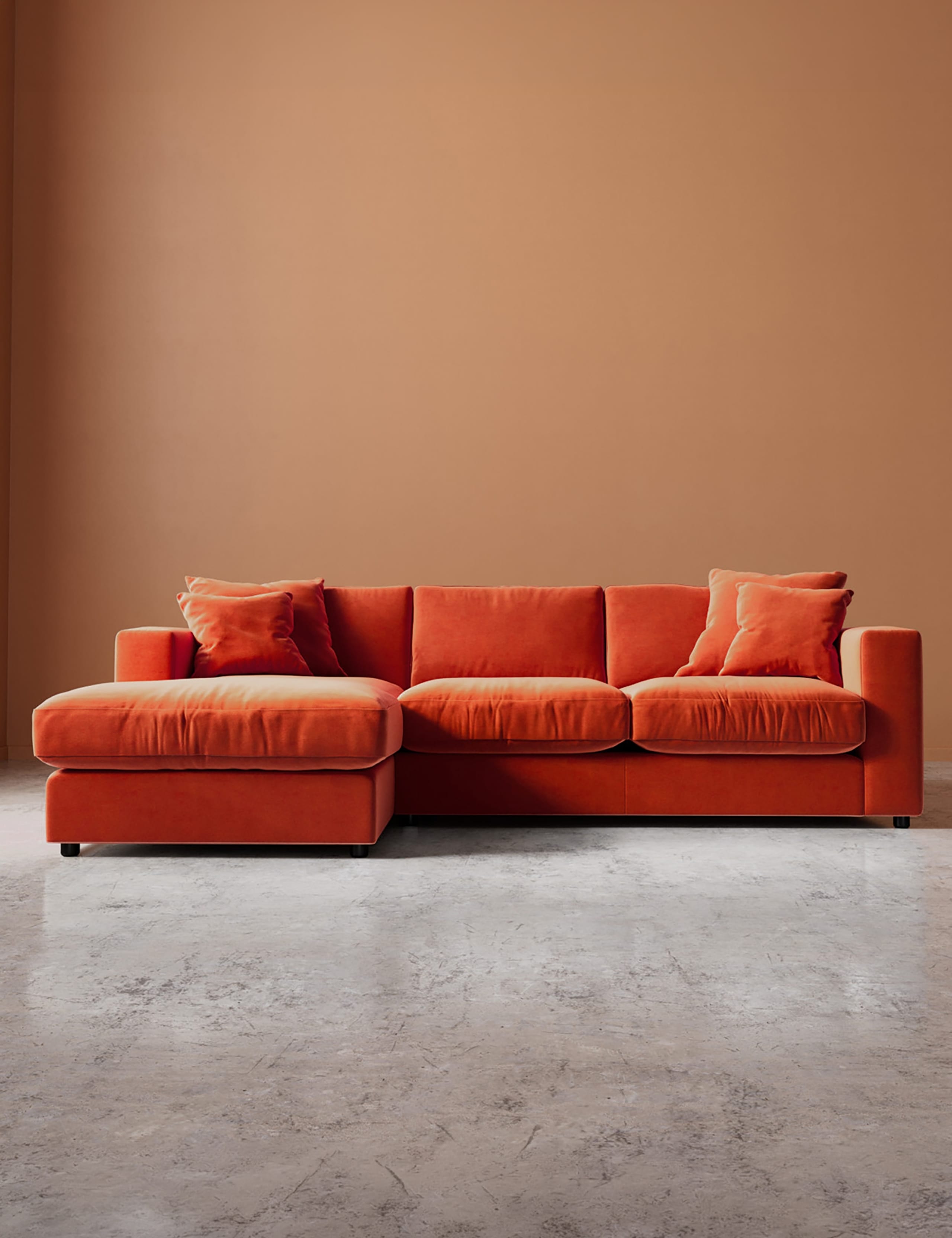 Easy Velvet Left Corner Sofa