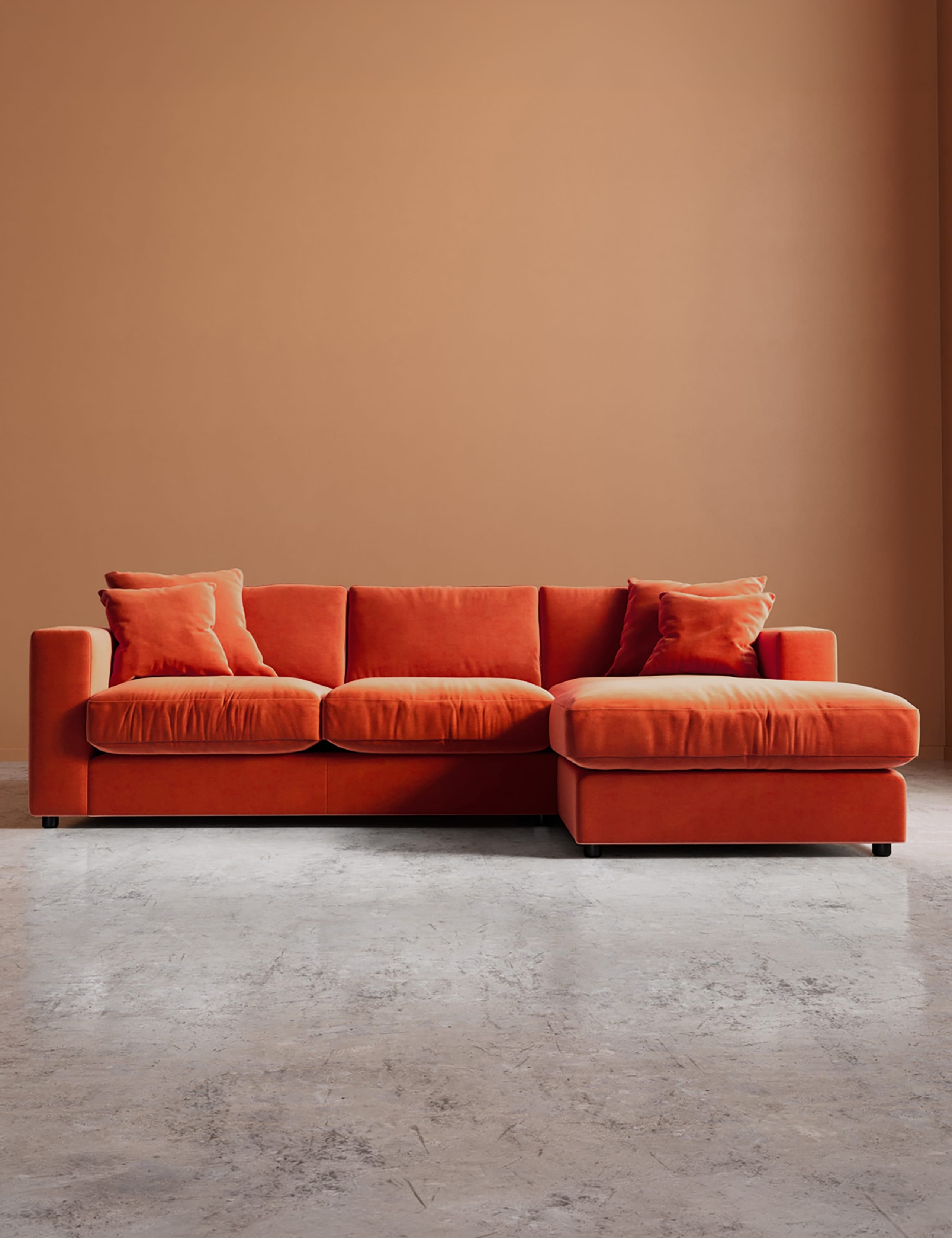 Easy Velvet Right Corner Sofa
