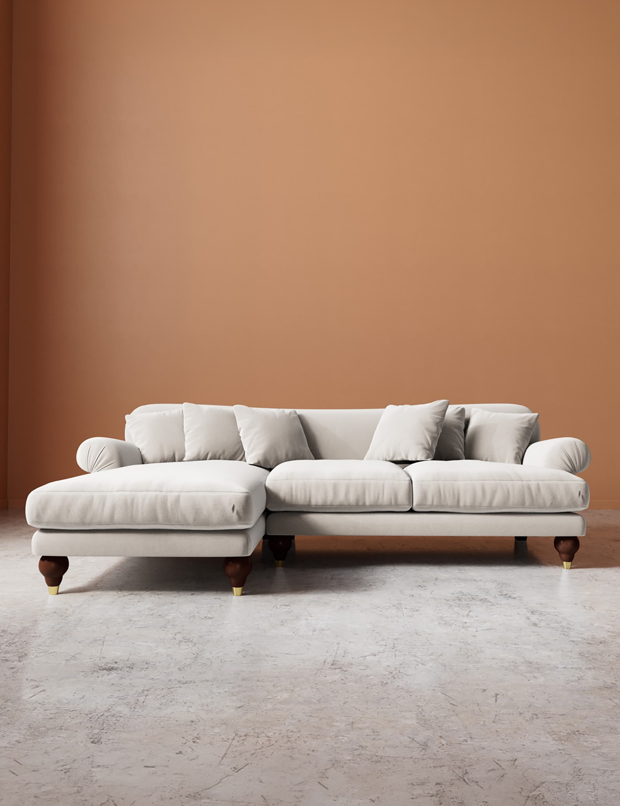 Willows Crushed Velvet Left Corner Sofa