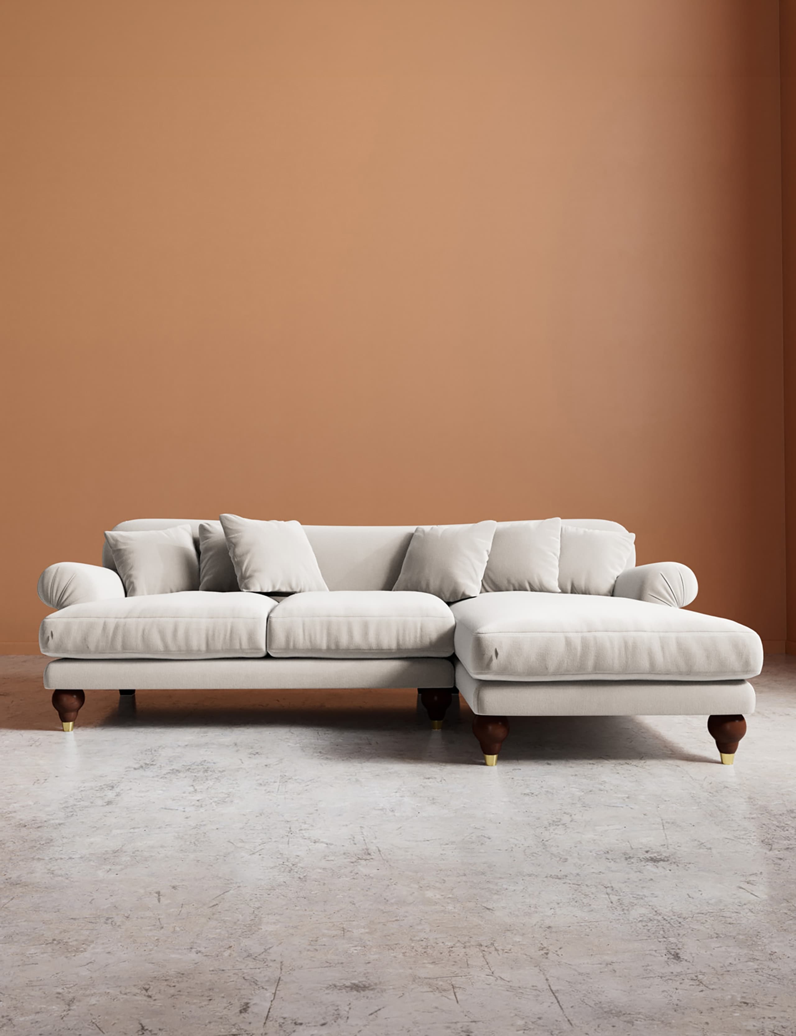 Willows Crushed Velvet Right Corner Sofa