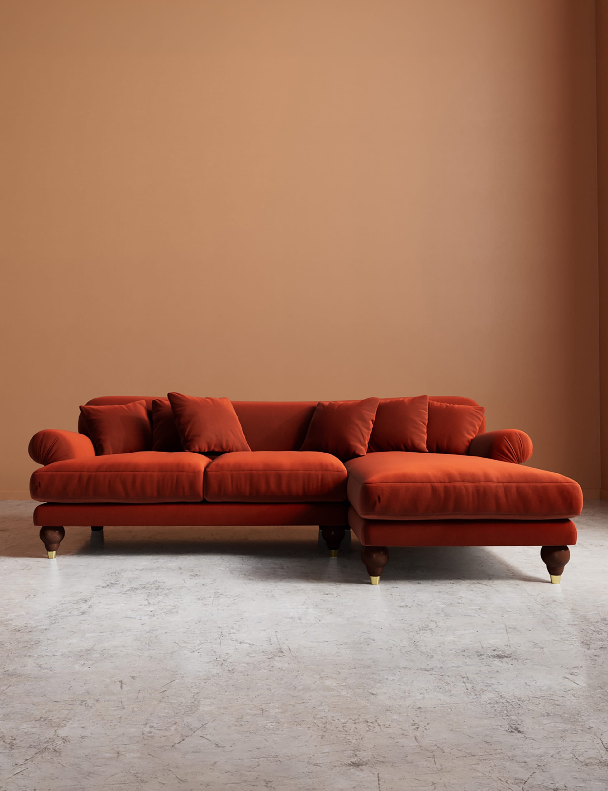 Willows Crushed Velvet Right Corner Sofa