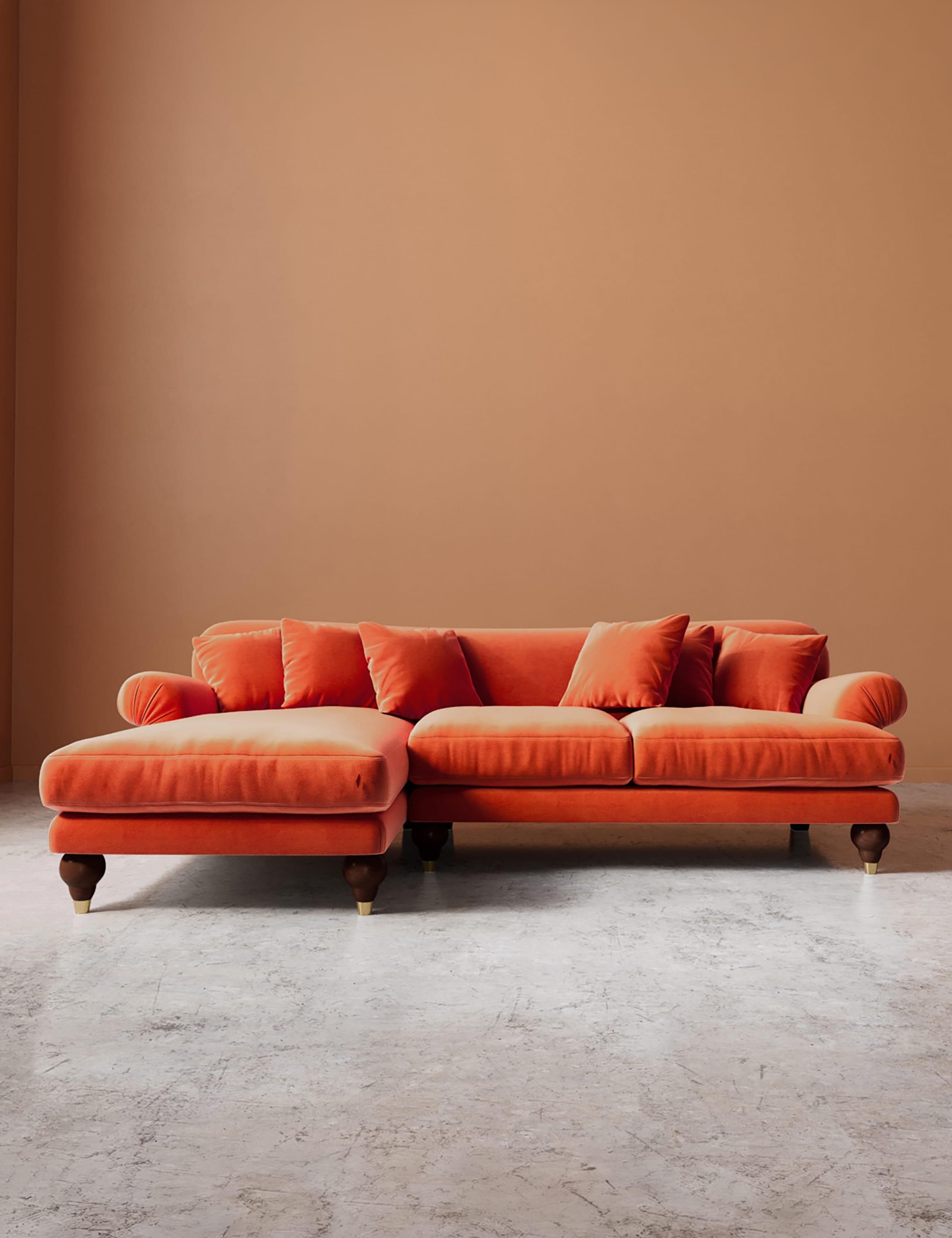 Willows Easy Velvet Left Corner Sofa